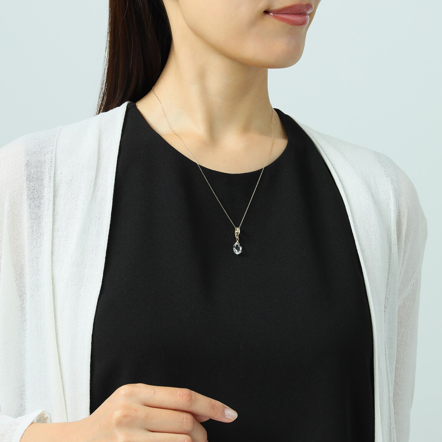 ハーキマーダイヤモンド １１ｍｍＵＰ ロッククリスタルクォーツ ソリティア ペンダントトップ