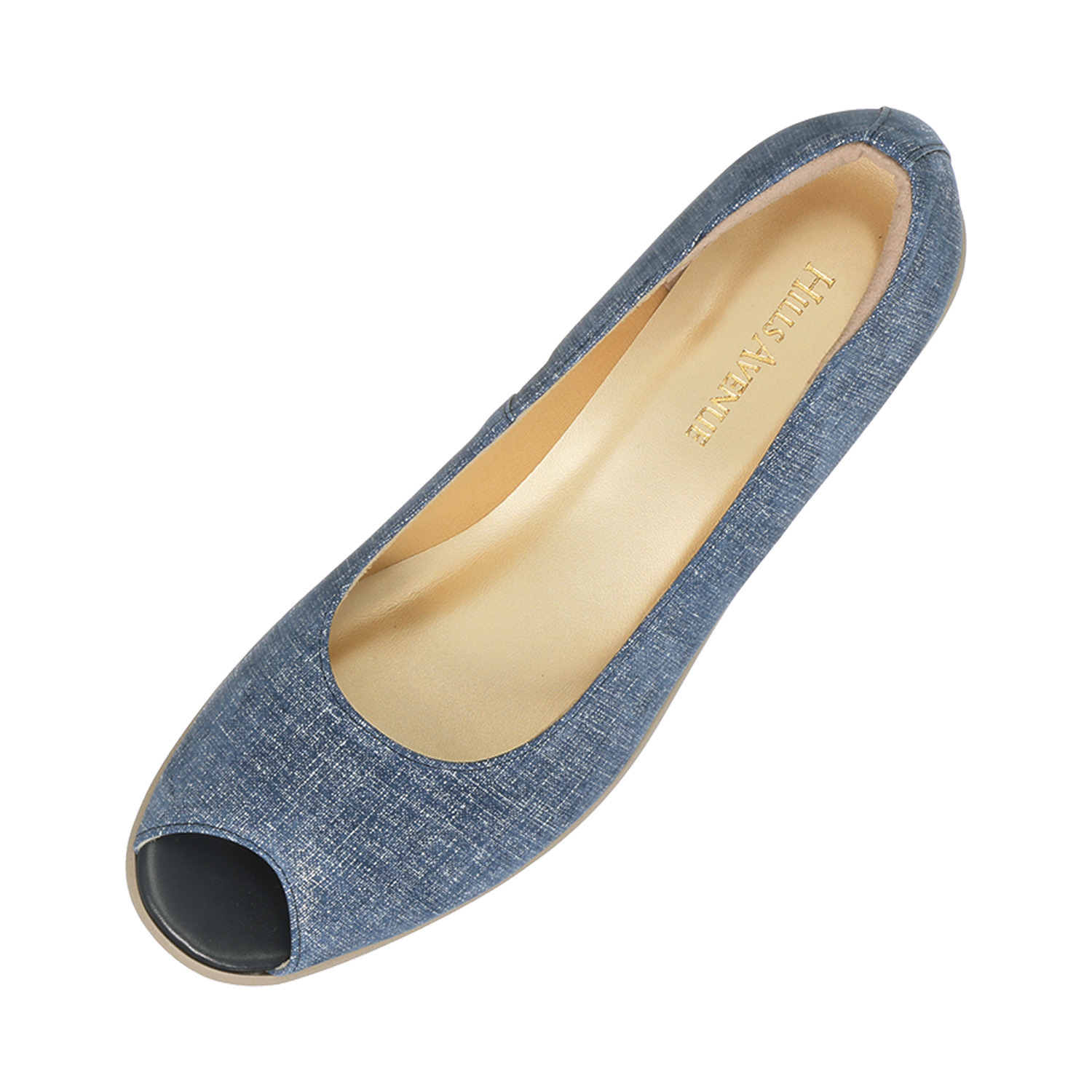 ヒルズアヴェニュー ＜日本製＞ レザー オープントゥ ウェーブソールパンプス