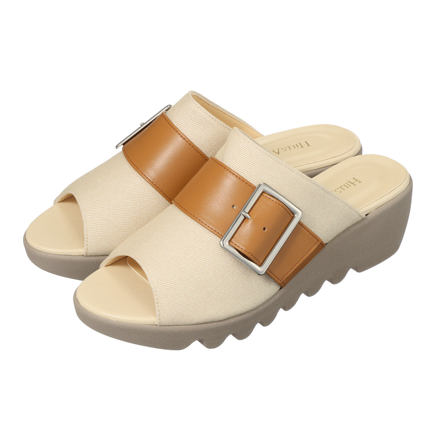 ヒルズアヴェニュー ＜日本製＞ バックルベルト ウェーブソールサンダル