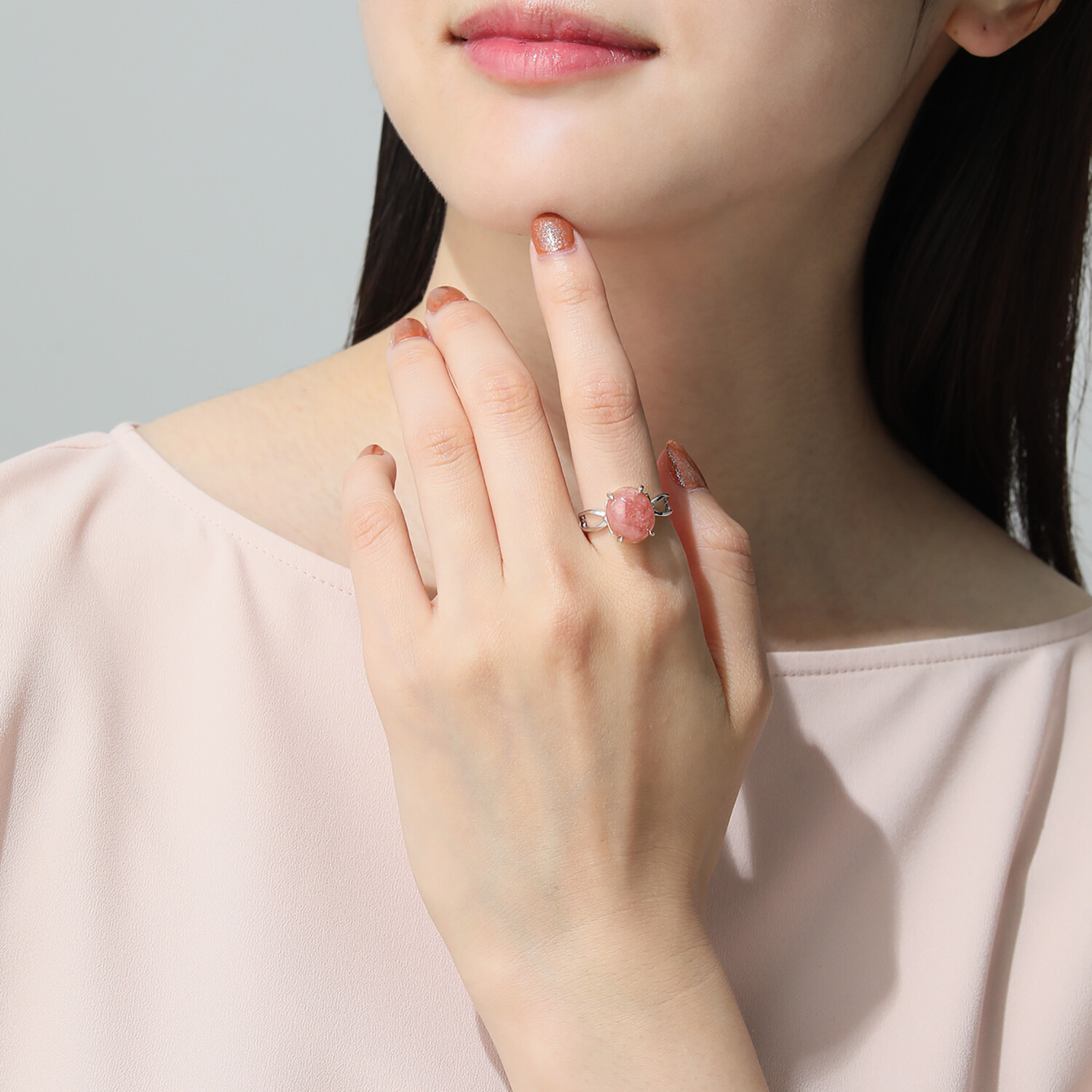 イーシア シルバー ロードクロサイト ダブルラインアーム リング