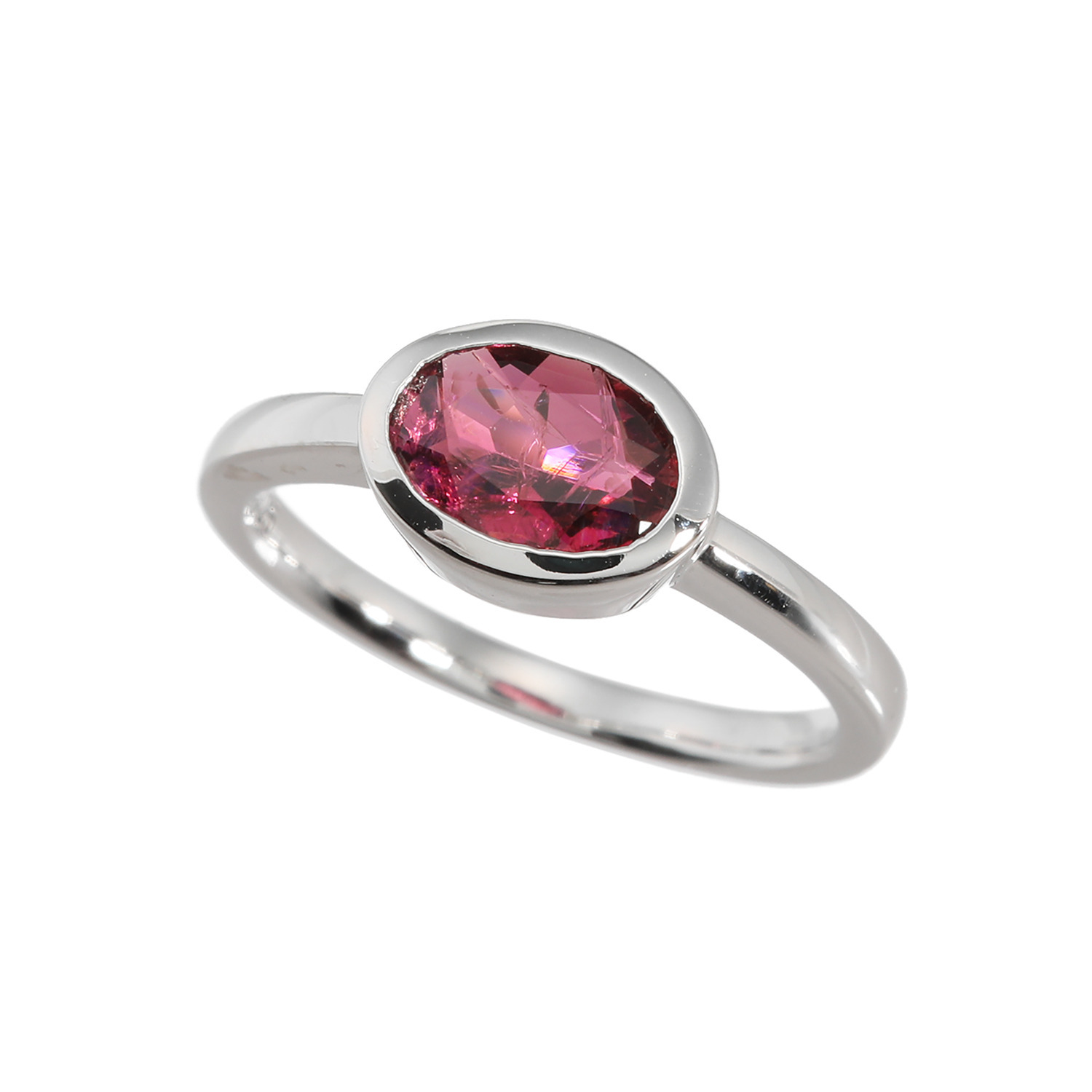 イーシア シルバー ジェムストーン オーバルデザイン リング