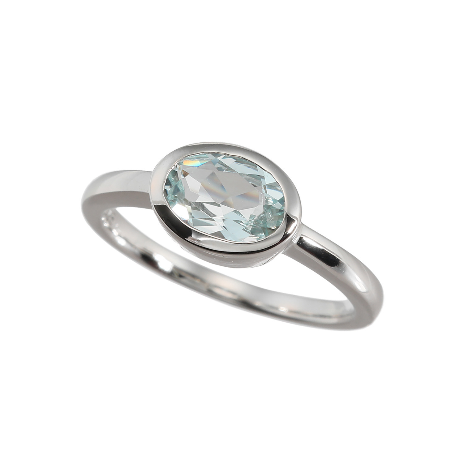 イーシア シルバー ジェムストーン オーバルデザイン リング