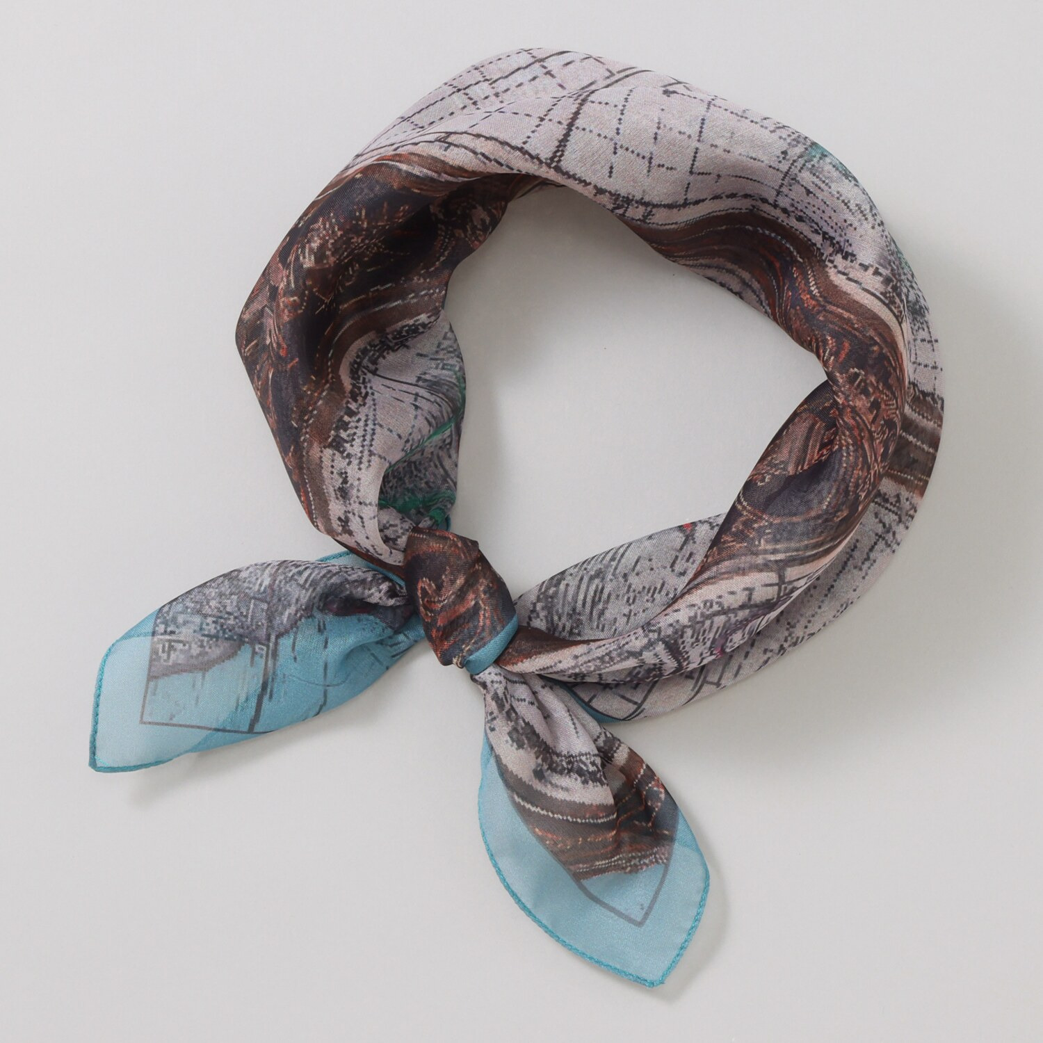 クーコ イタリア製 宇宙柄シフォン スクエアスカーフ