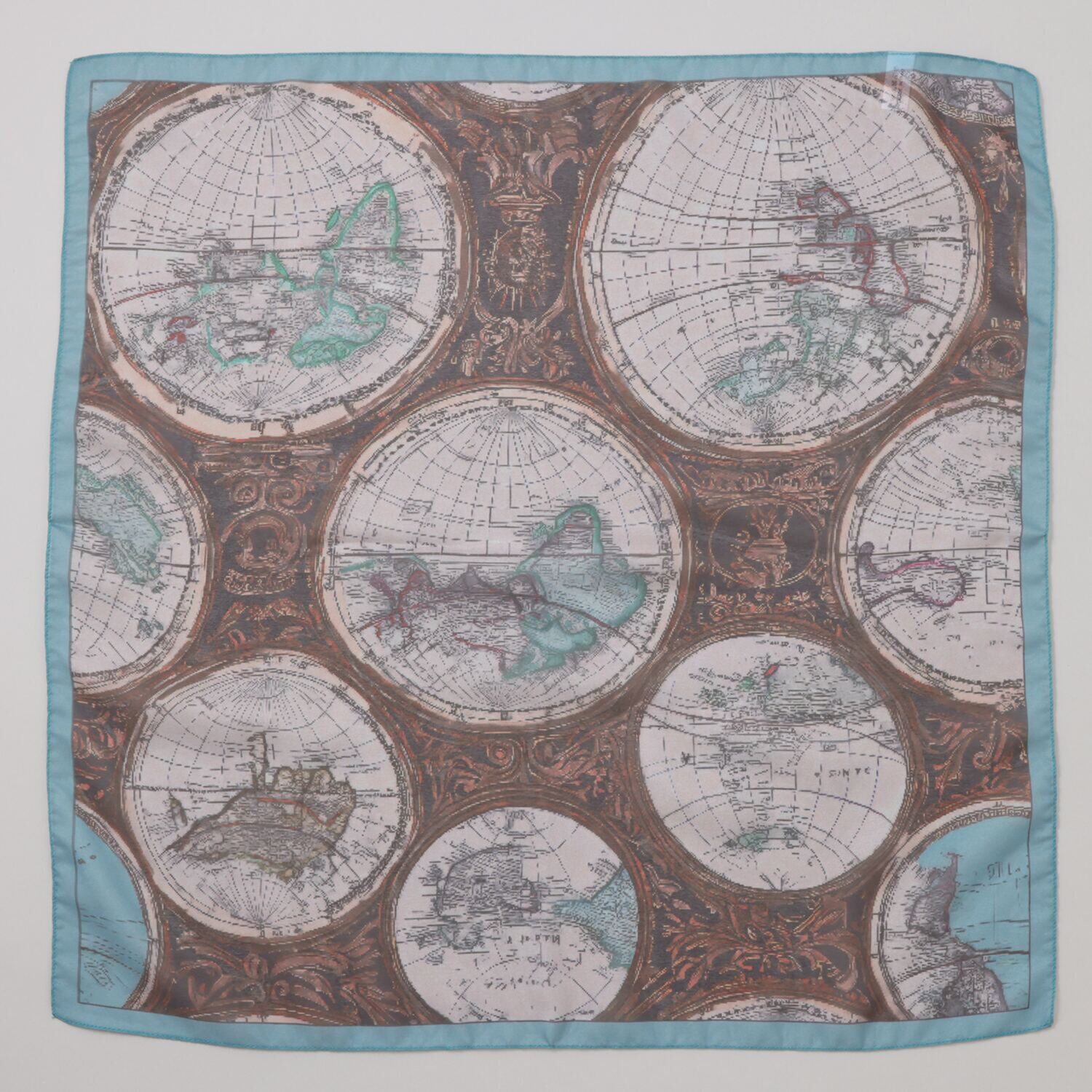 クーコ イタリア製 宇宙柄シフォン スクエアスカーフ