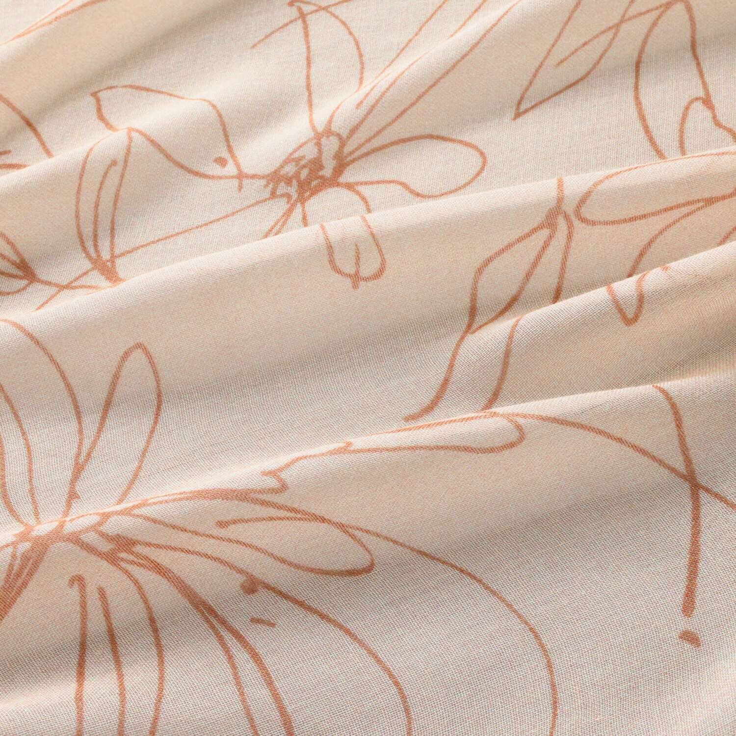 クーコ 接触冷感 線画フラワープリント ストール