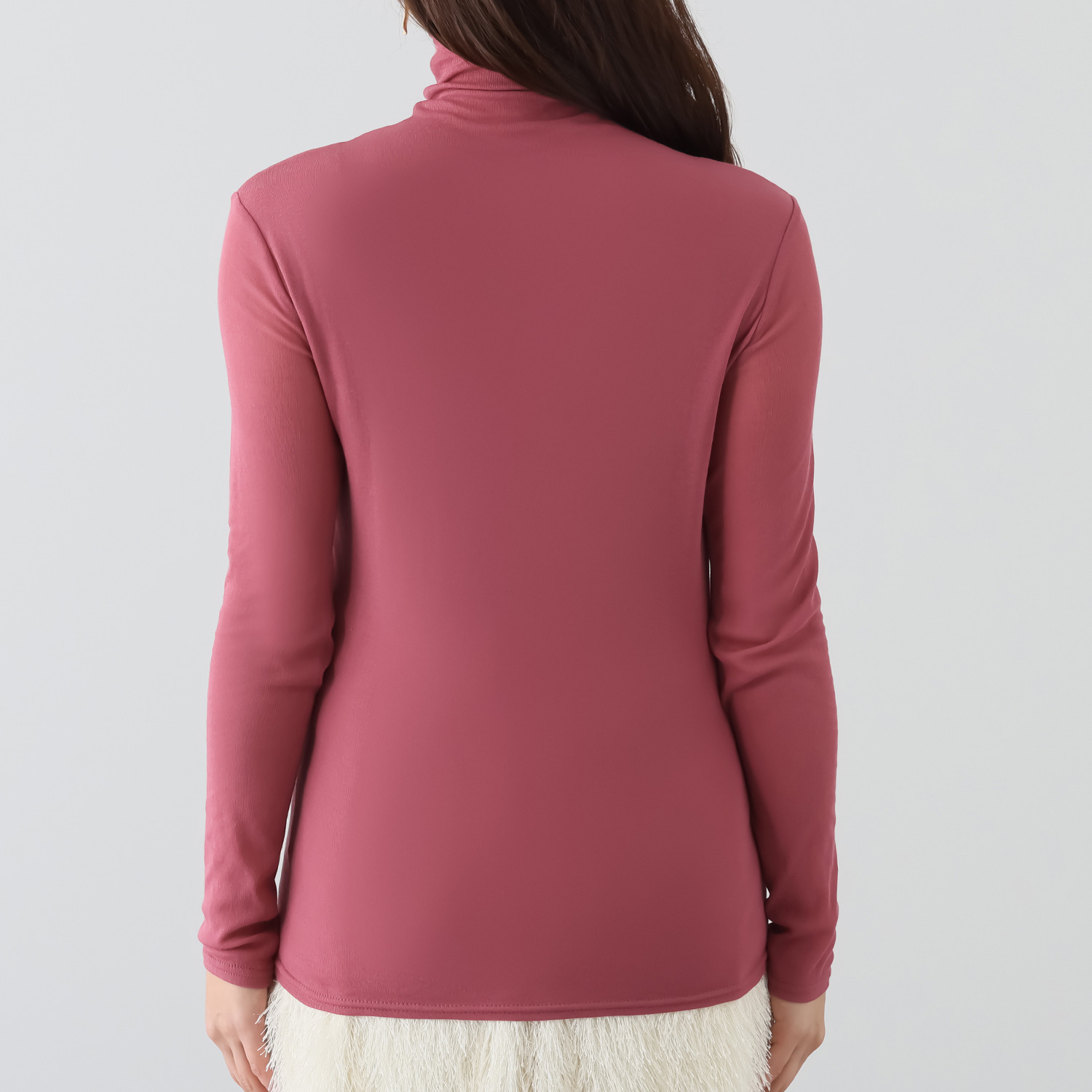 天使の綿シフォン 四六時中着たくなる！ 極上の肌触り！ ボトルネック 一重長袖プルオーバー