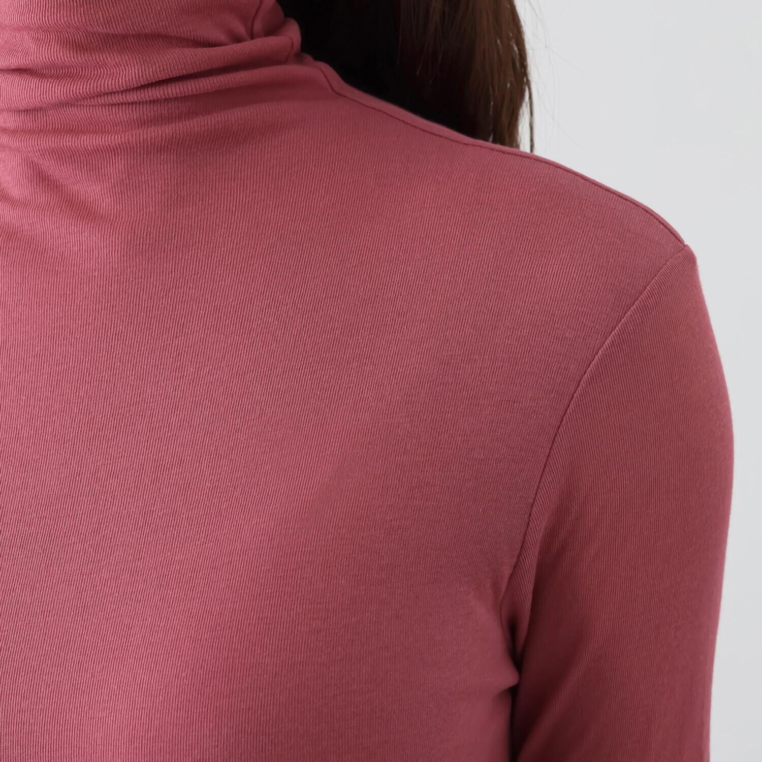 天使の綿シフォン 四六時中着たくなる！ 極上の肌触り！ ボトルネック 一重長袖プルオーバー