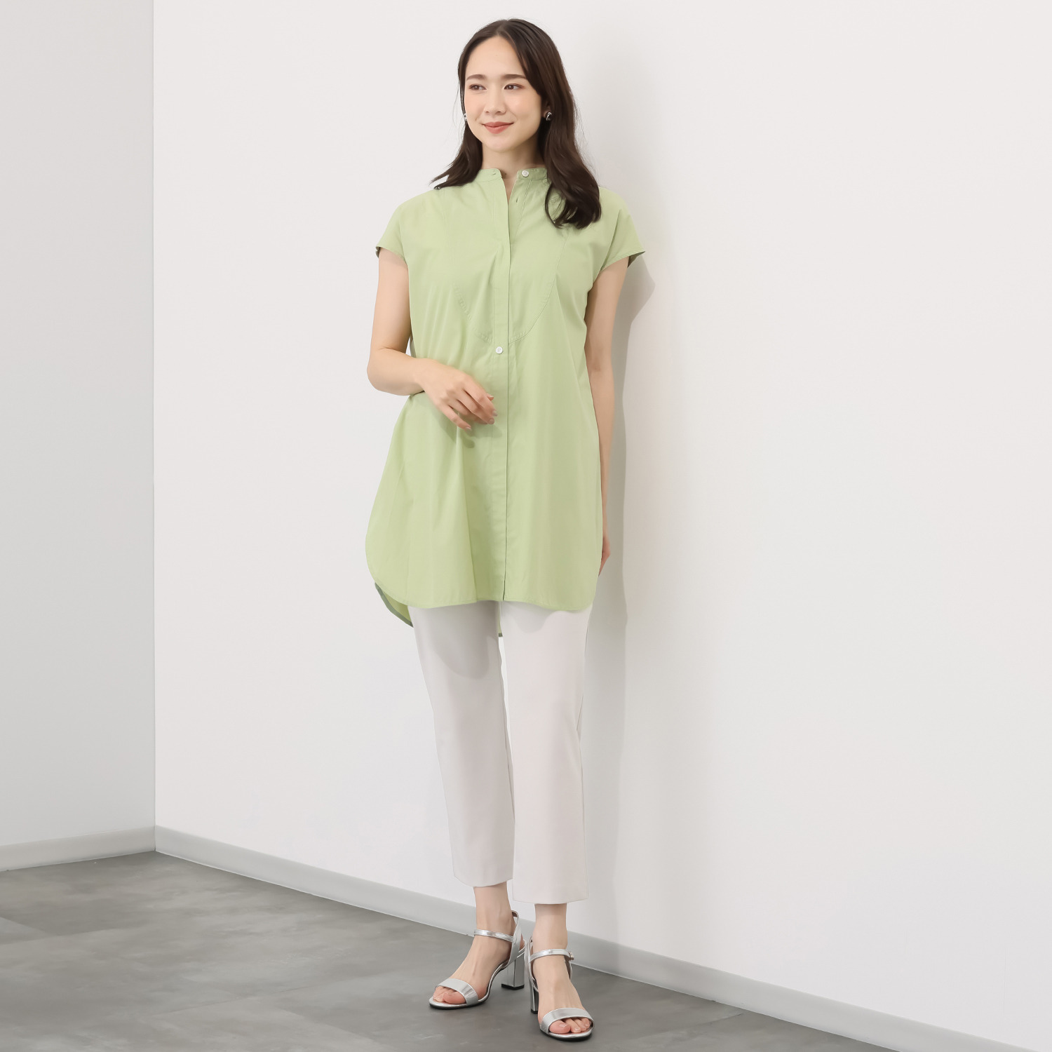 ピーツー 風抜ける 接触冷感・吸水速乾 美脚ストレートパンツ ＜股下６４ｃｍ＞