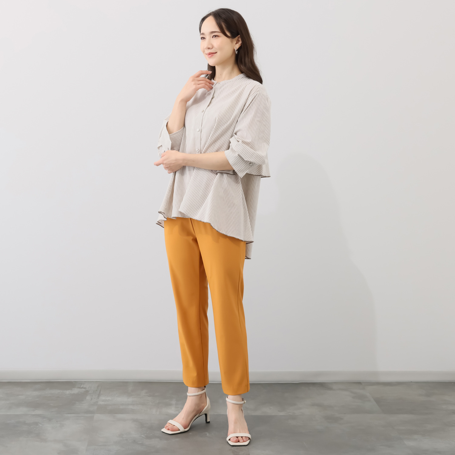 ピーツー 風抜ける 接触冷感・吸水速乾 美脚ストレートパンツ ＜股下６４ｃｍ＞