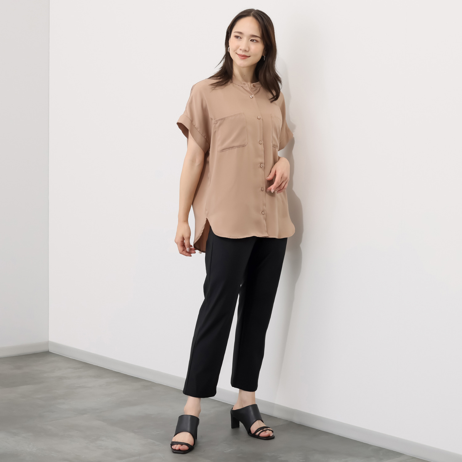 ピーツー 風抜ける 接触冷感・吸水速乾 美脚ストレートパンツ ＜股下６４ｃｍ＞