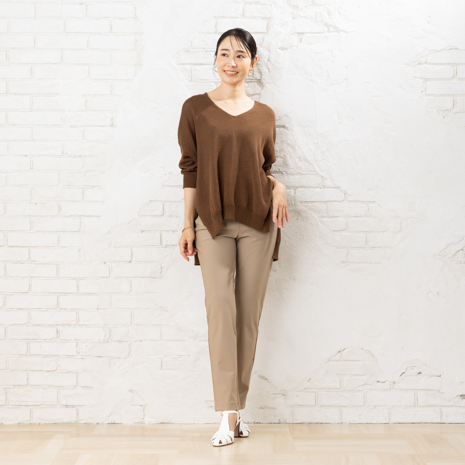 ピーツー 風抜ける 接触冷感・吸水速乾 美脚ストレートパンツ ＜股下６４ｃｍ＞