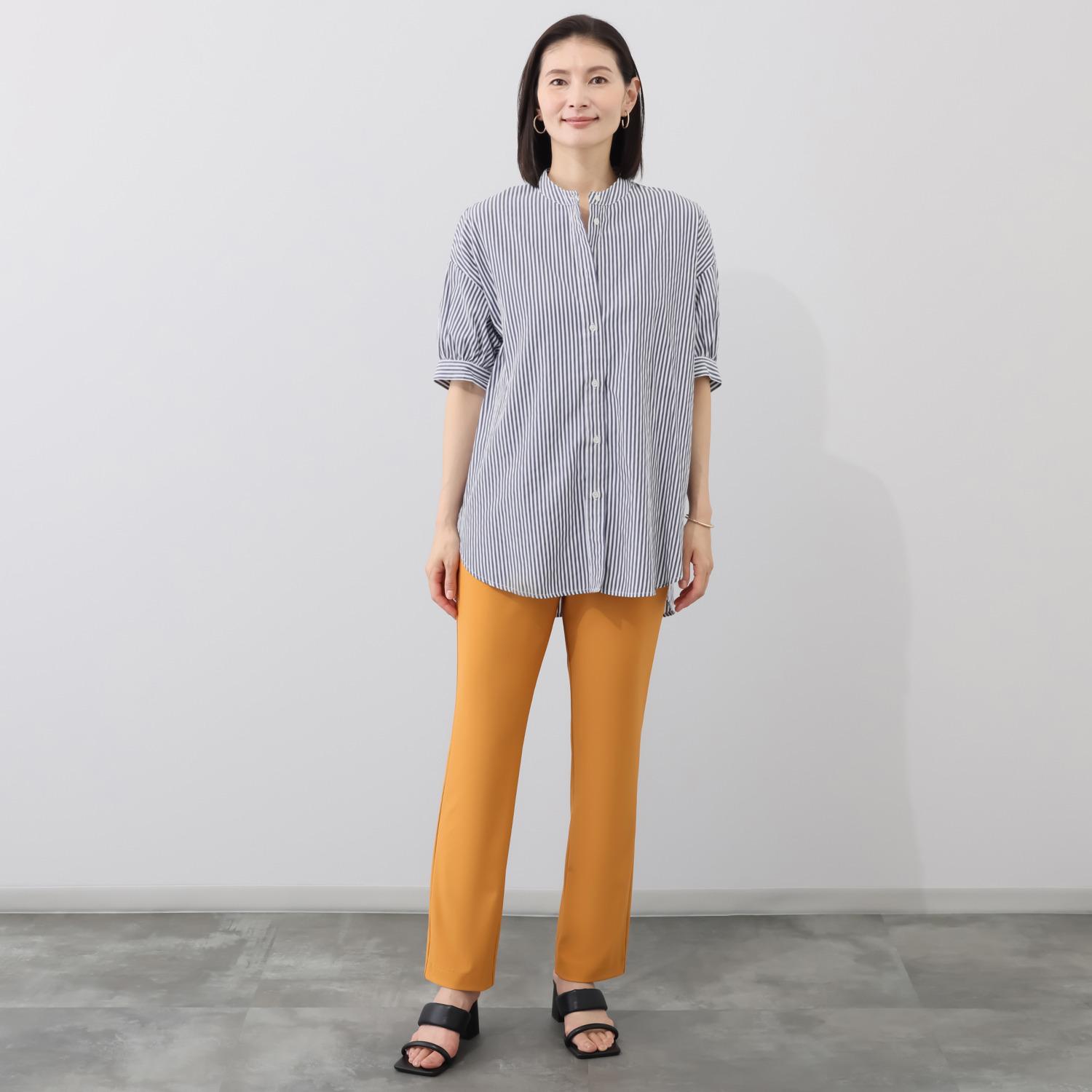 ピーツー 風抜ける 接触冷感・吸水速乾 美脚ストレートパンツ ＜股下７２ｃｍ＞