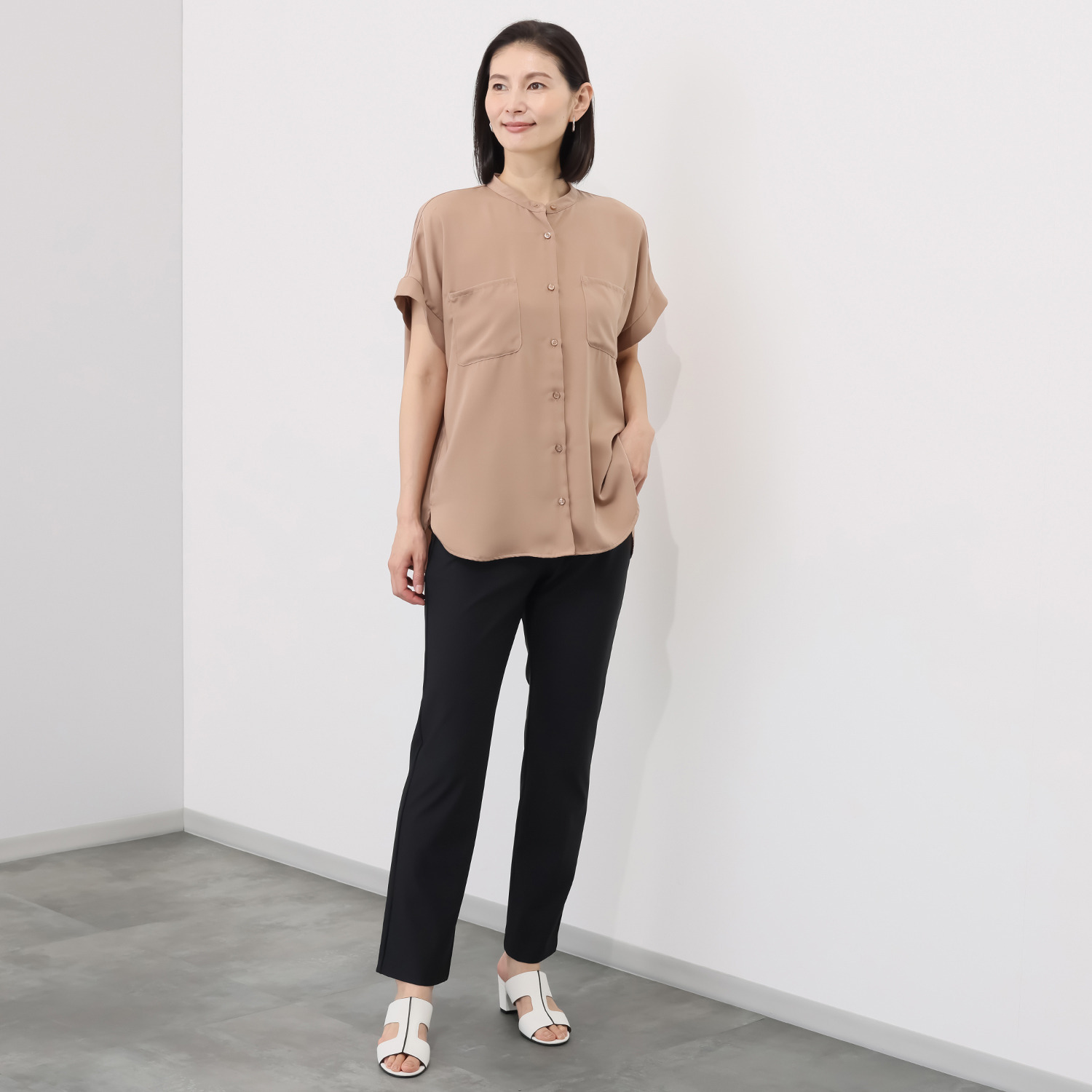 ピーツー 風抜ける 接触冷感・吸水速乾 美脚ストレートパンツ ＜股下７２ｃｍ＞