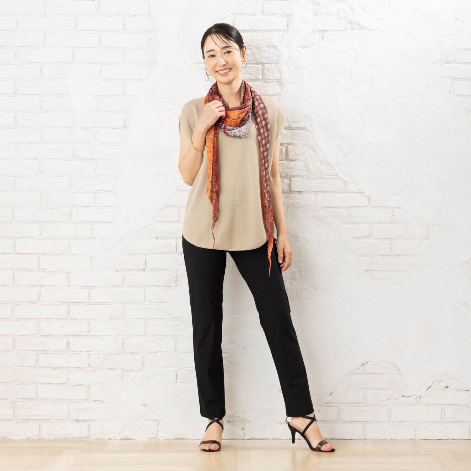 ピーツー 風抜ける 接触冷感・吸水速乾 美脚ストレートパンツ ＜股下７２ｃｍ＞