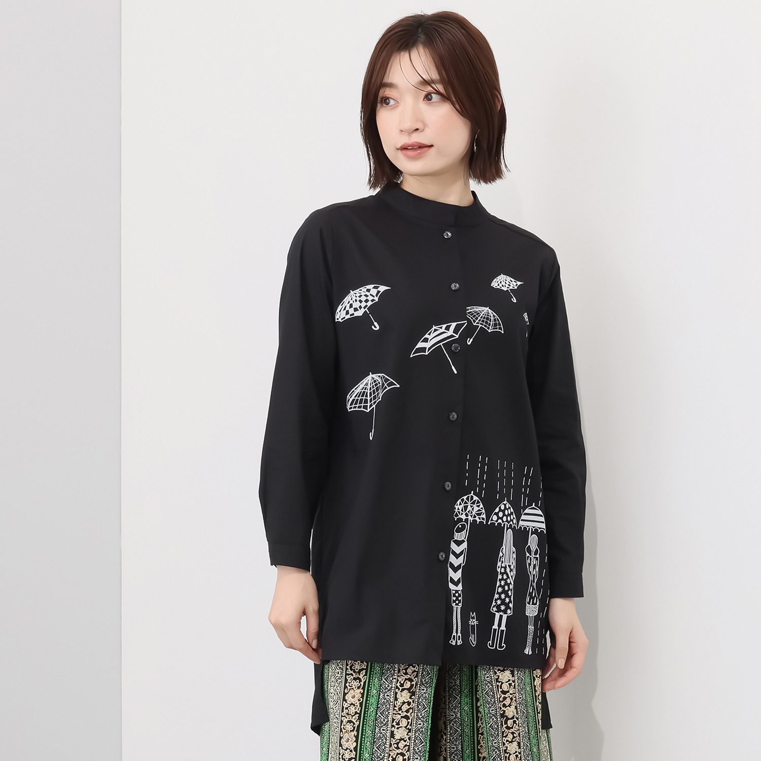 コイビトミサキ イラストプリント シャツブラウス