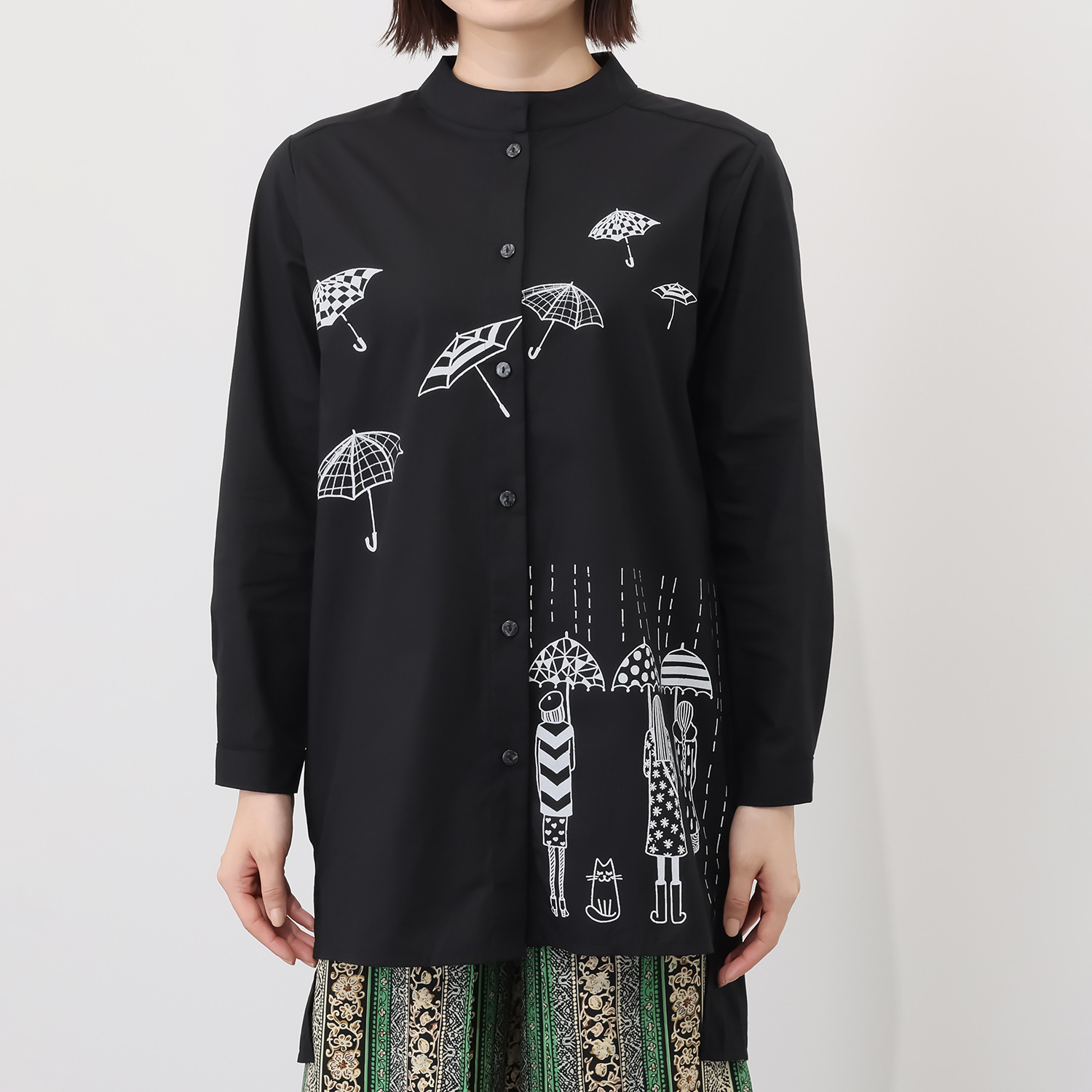 コイビトミサキ イラストプリント シャツブラウス