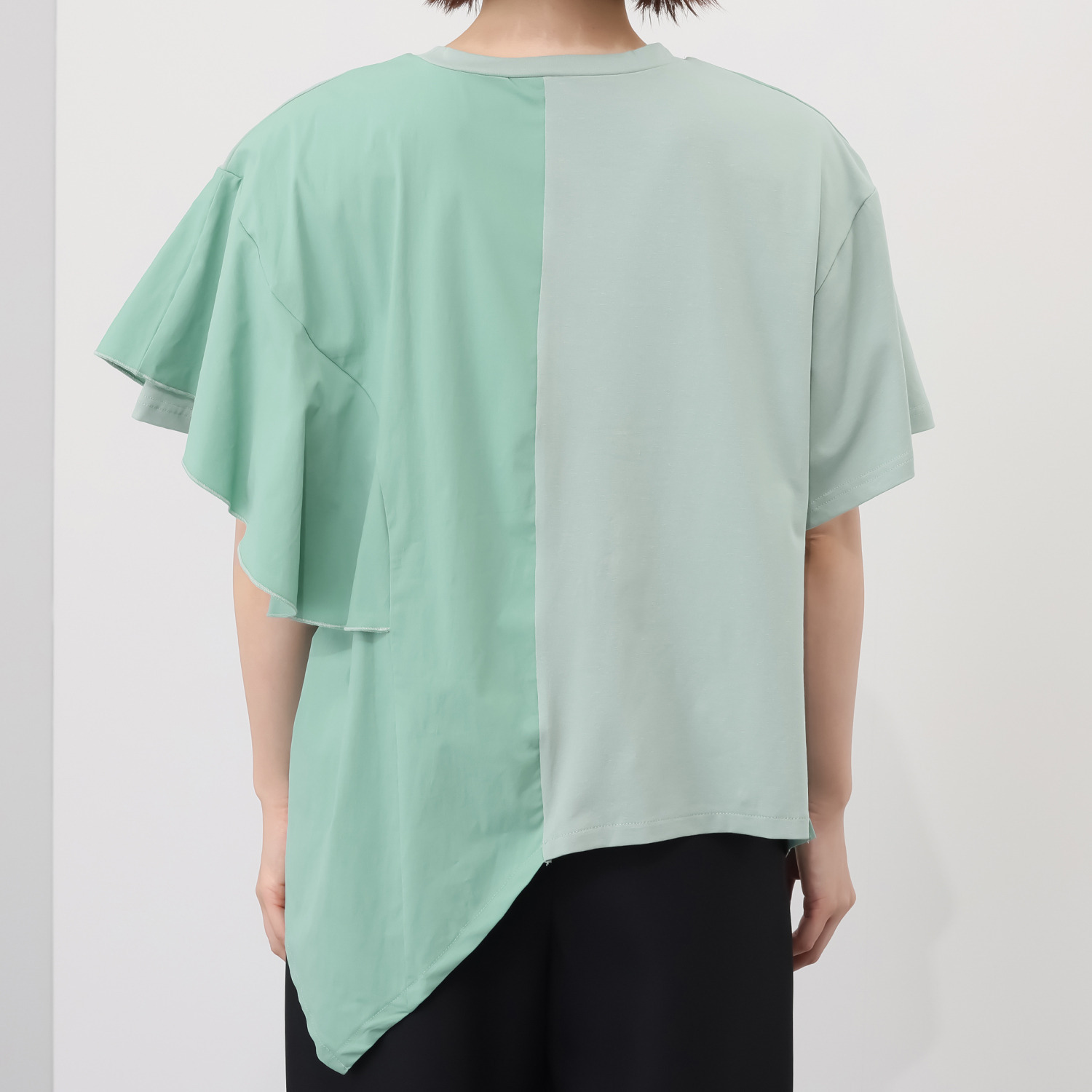 コイビトミサキ 異素材切替 アシンメトリー プルオーバー