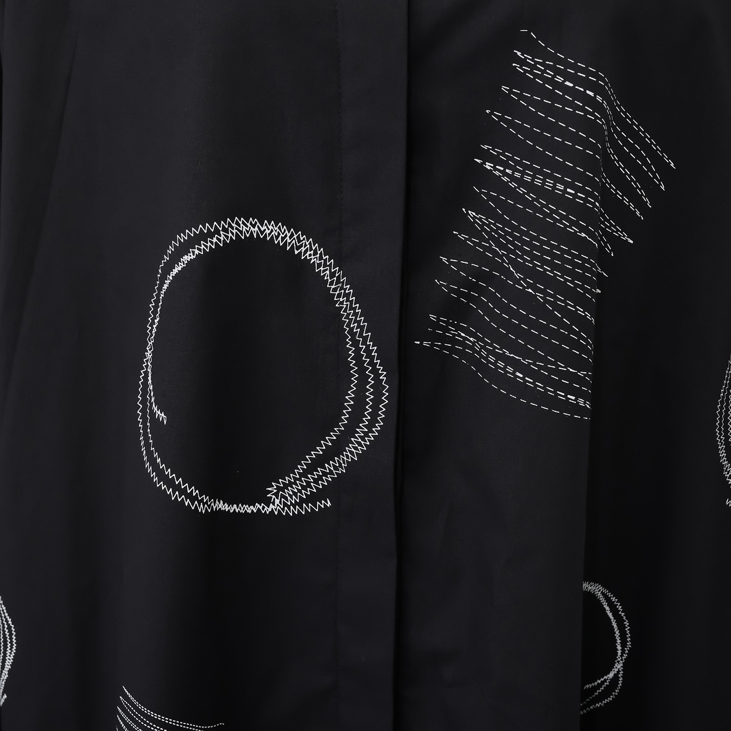 コイビトミサキ ステッチプリント ワイドシャツブラウス