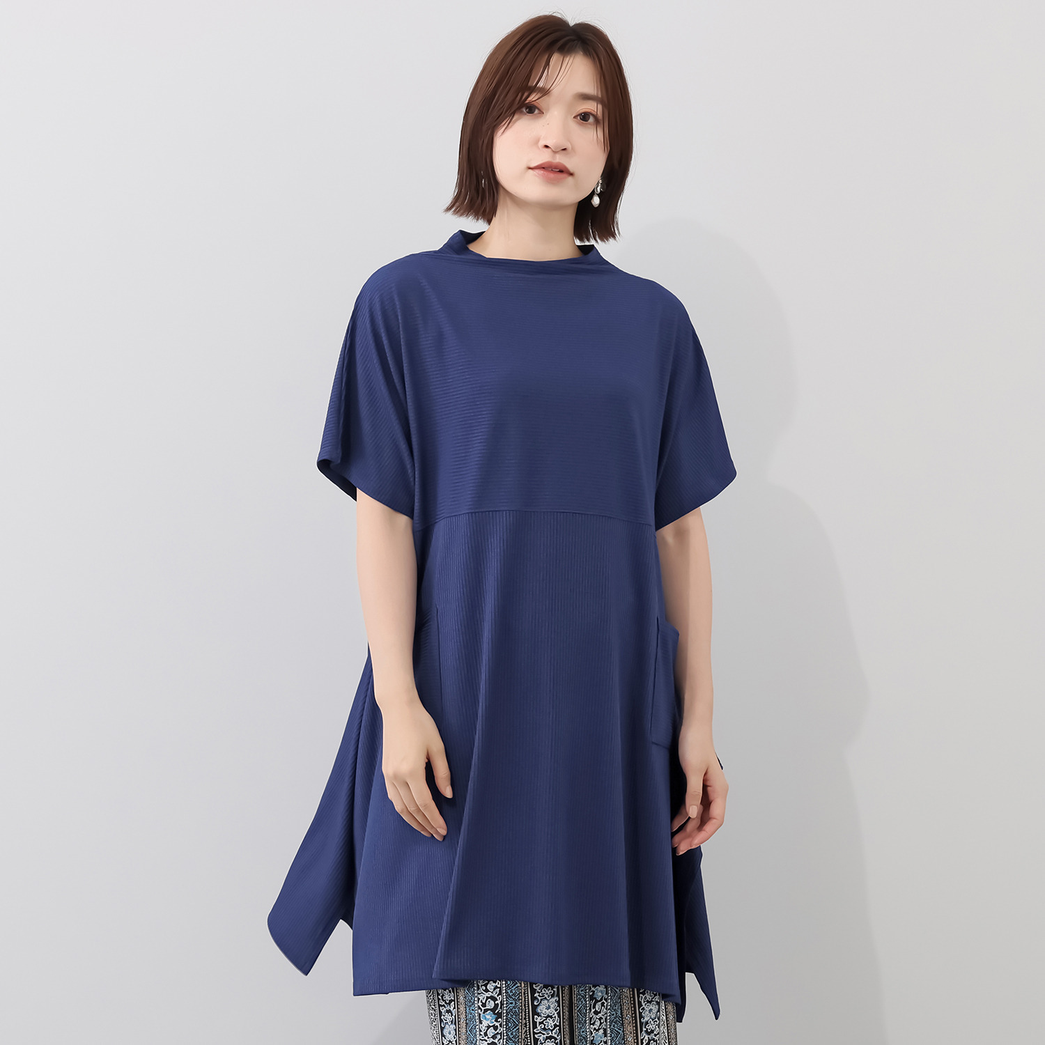 コイビトミサキ リブデザイン チュニックプルオーバー