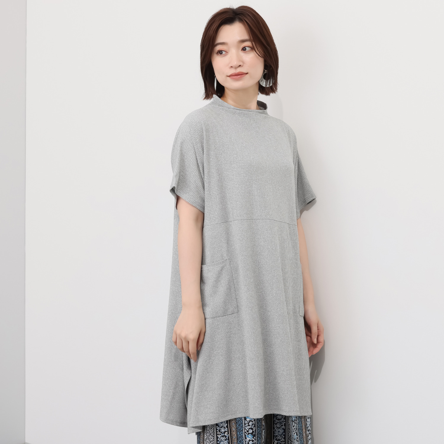 コイビトミサキ リブデザイン チュニックプルオーバー