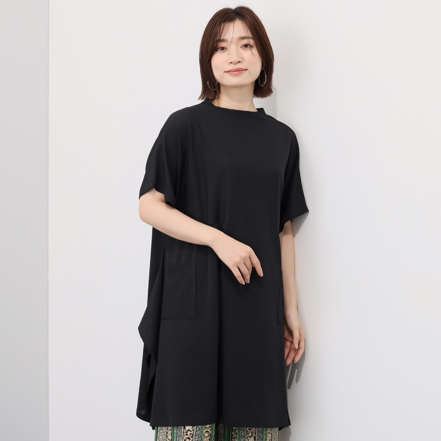 コイビトミサキ リブデザイン チュニックプルオーバー