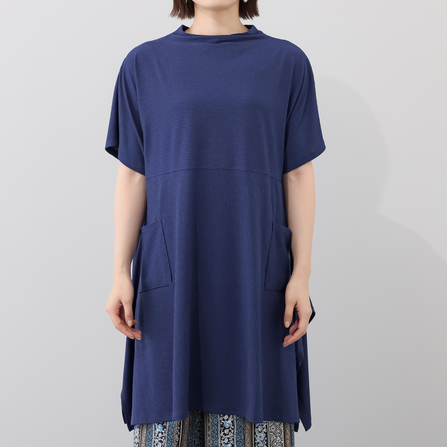 コイビトミサキ リブデザイン チュニックプルオーバー