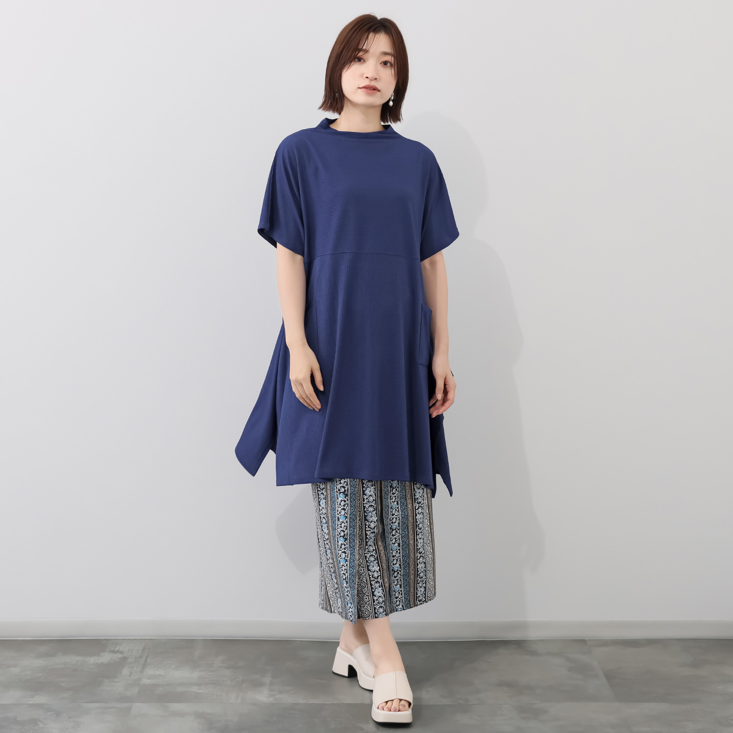 コイビトミサキ リブデザイン チュニックプルオーバー