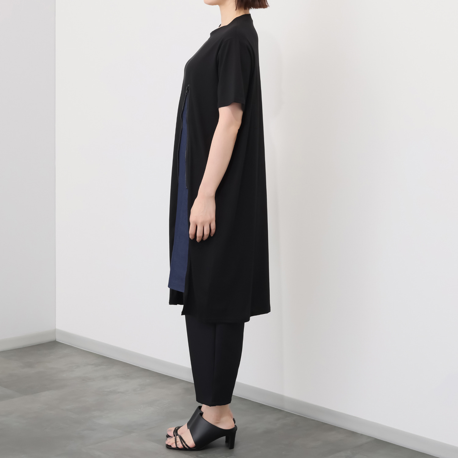 コイビトミサキ ジップアップアクセント チュニックプルオーバー