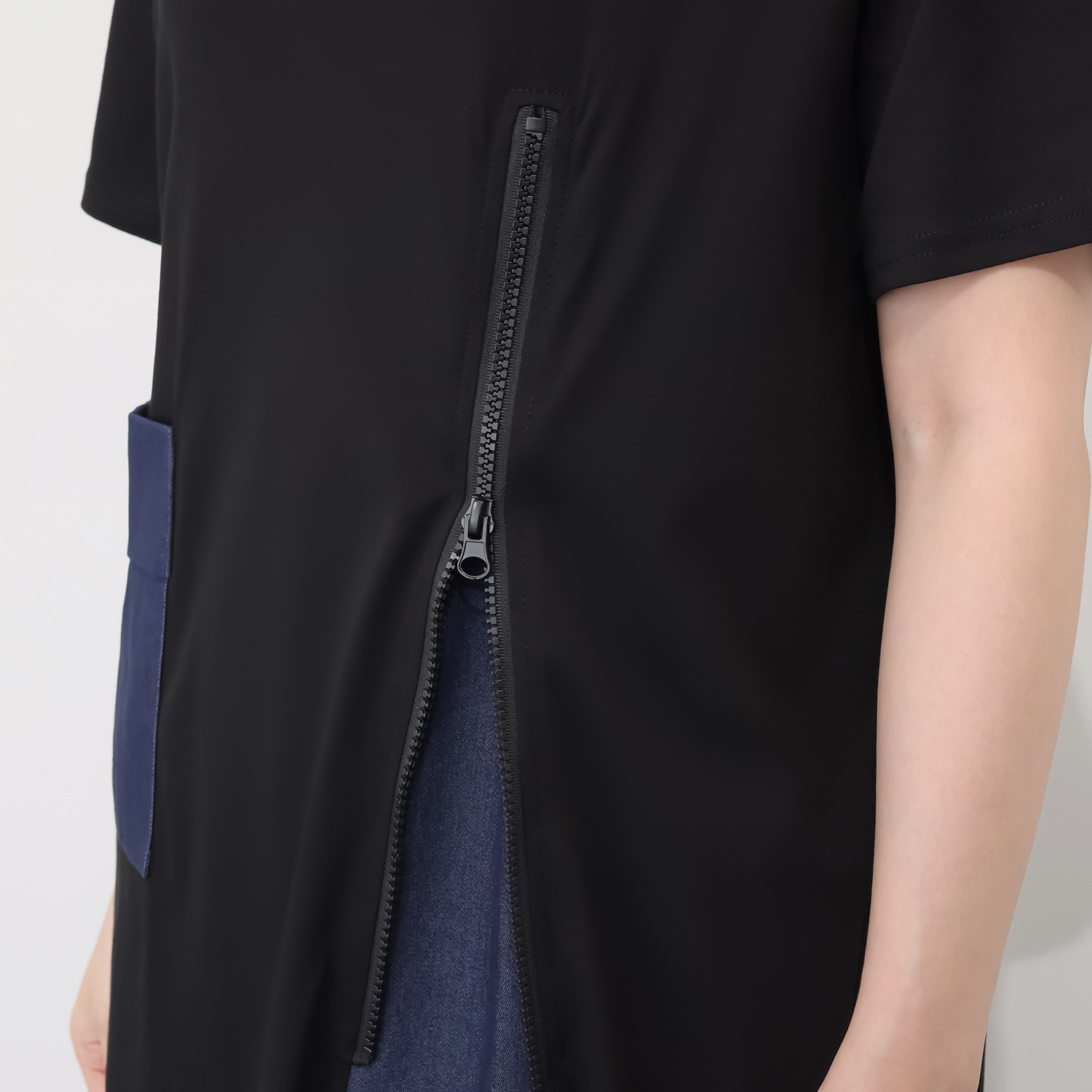 コイビトミサキ ジップアップアクセント チュニックプルオーバー