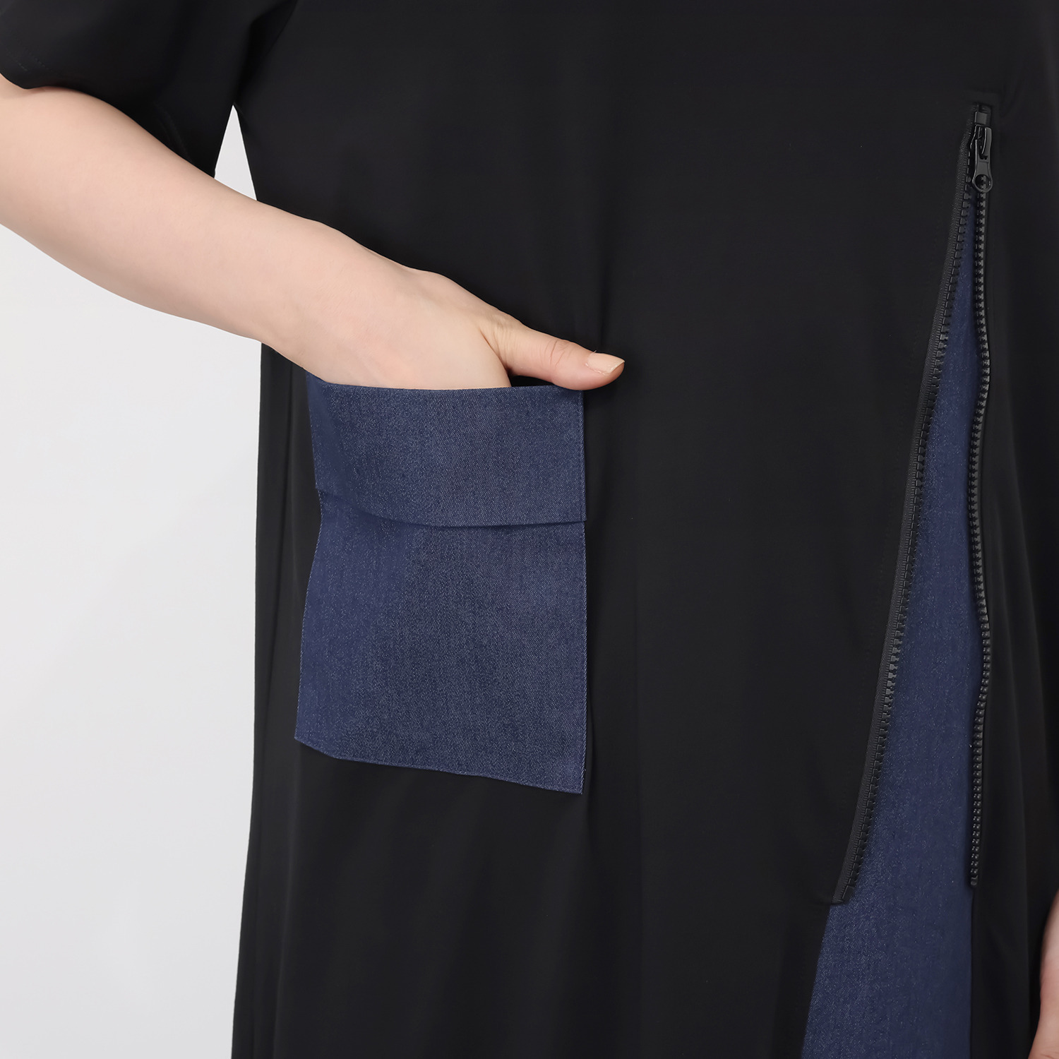 コイビトミサキ ジップアップアクセント チュニックプルオーバー