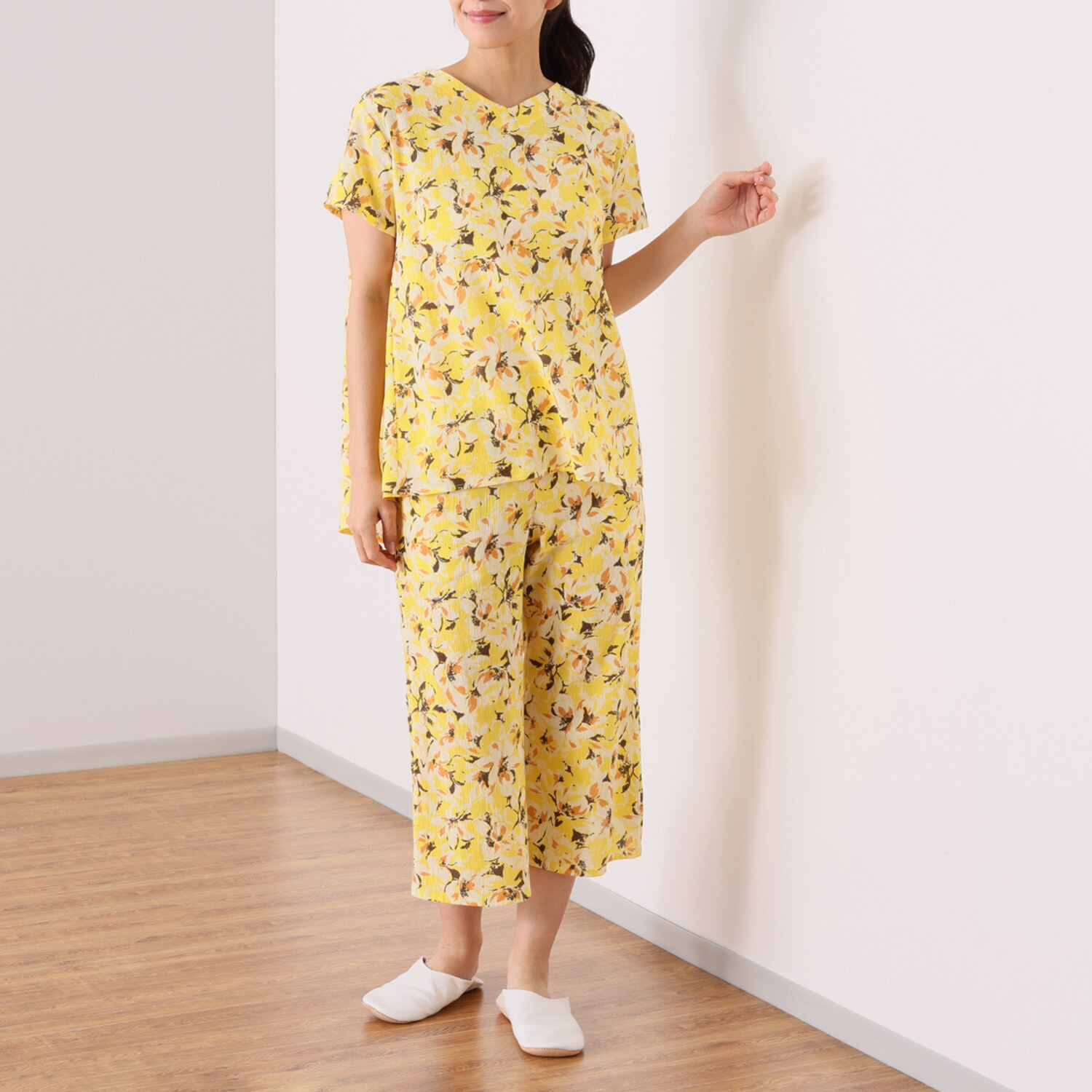 リラキュート 色はお任せ！　お楽しみ袋 吸水速乾 綿１００％クレープ素材 リラクシングウェア ４点セット