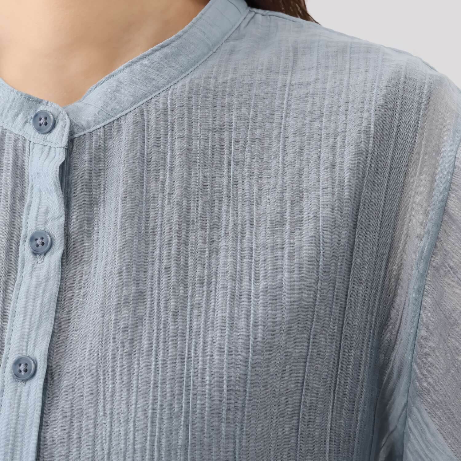 センスローブ シアークレープ ギャザーペプラム 羽織りブラウス