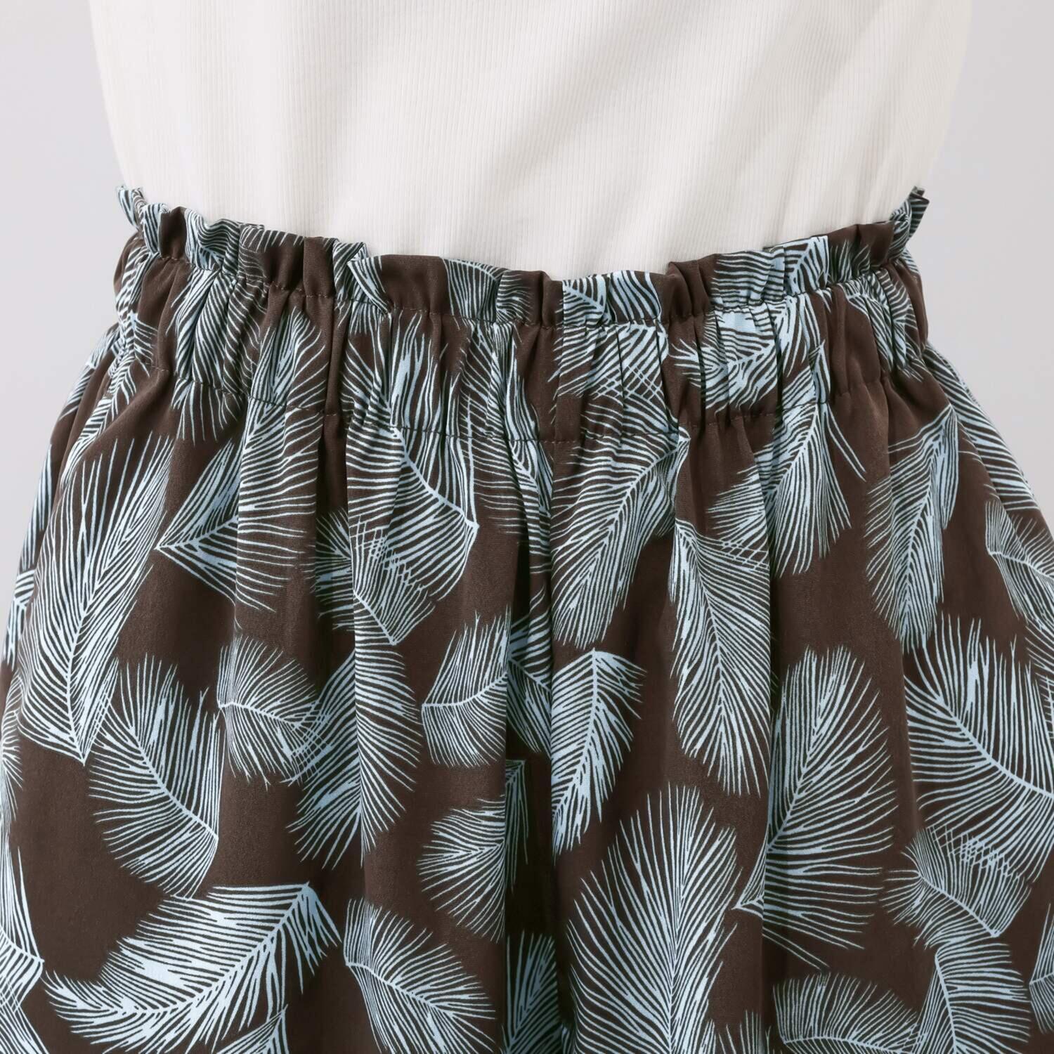 センスローブ ジョーゼット リーフ柄 イージーパンツ