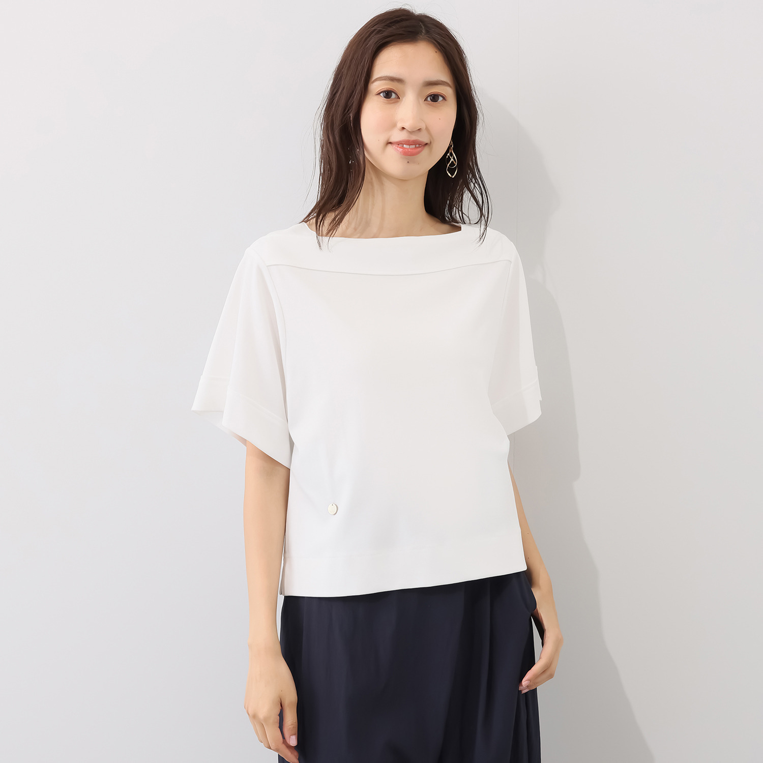 センスローブ ソフトスムース ボートネック プルオーバー