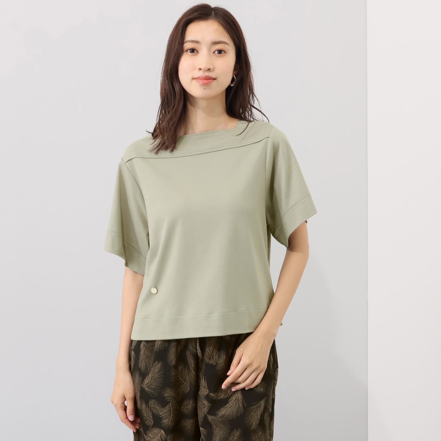 センスローブ ソフトスムース ボートネック プルオーバー