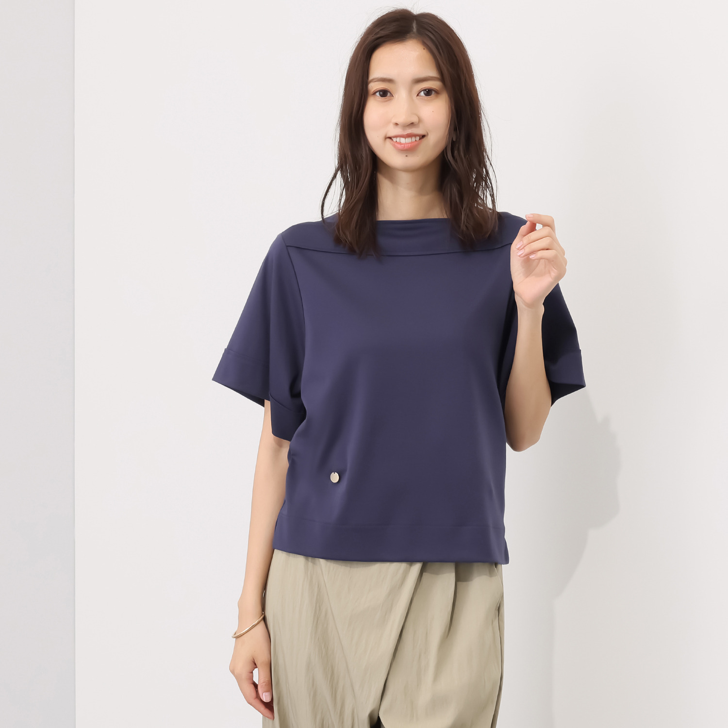 センスローブ ソフトスムース ボートネック プルオーバー