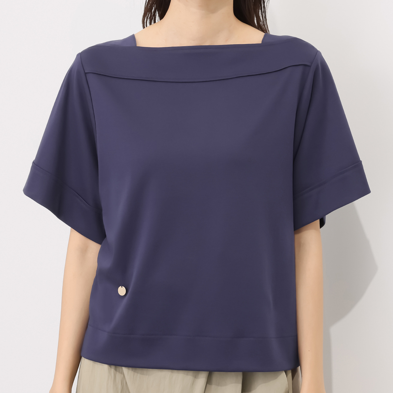 センスローブ ソフトスムース ボートネック プルオーバー