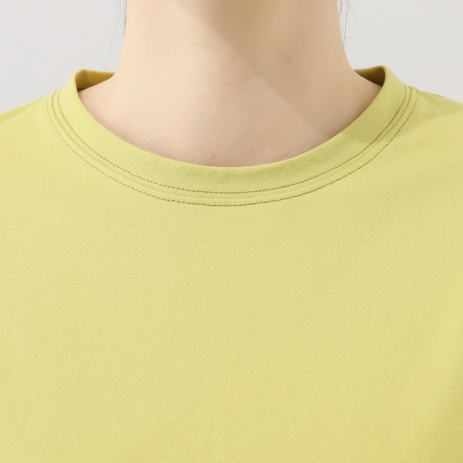 ベルポニー 配色ステッチ入り デザインスリーブ ラウンドネック ジャージープルオーバー