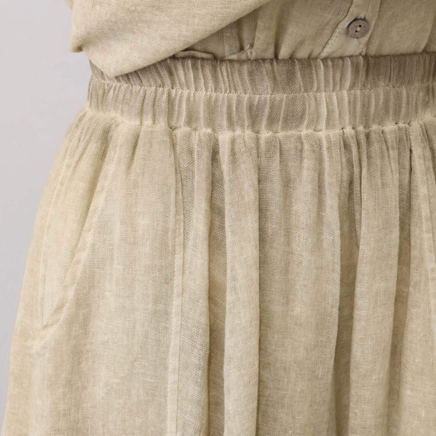 ベルポニー 顔料製品染め パネル切替 テーパードシルエット ワイドデザインパンツ