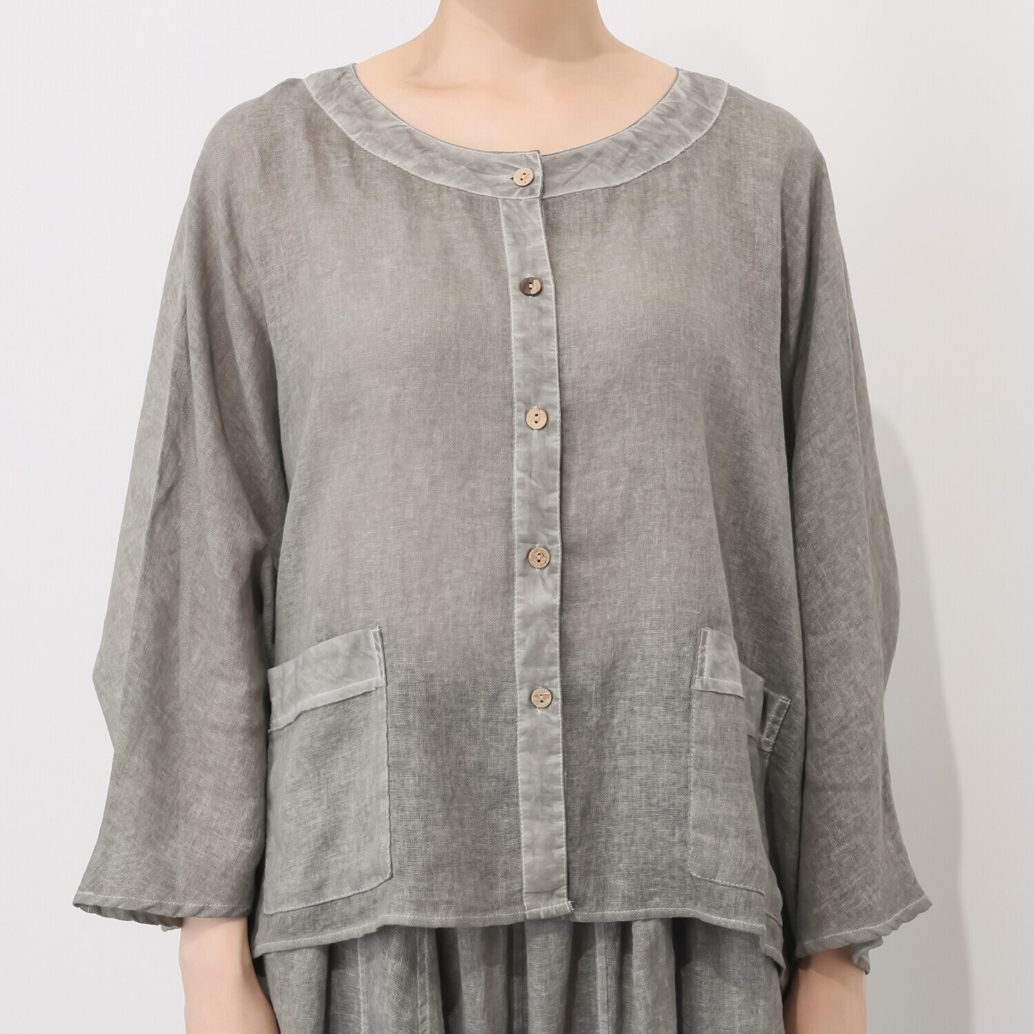 ベルポニー 顔料製品染め ドルマンスリーブ デザインカーディガン