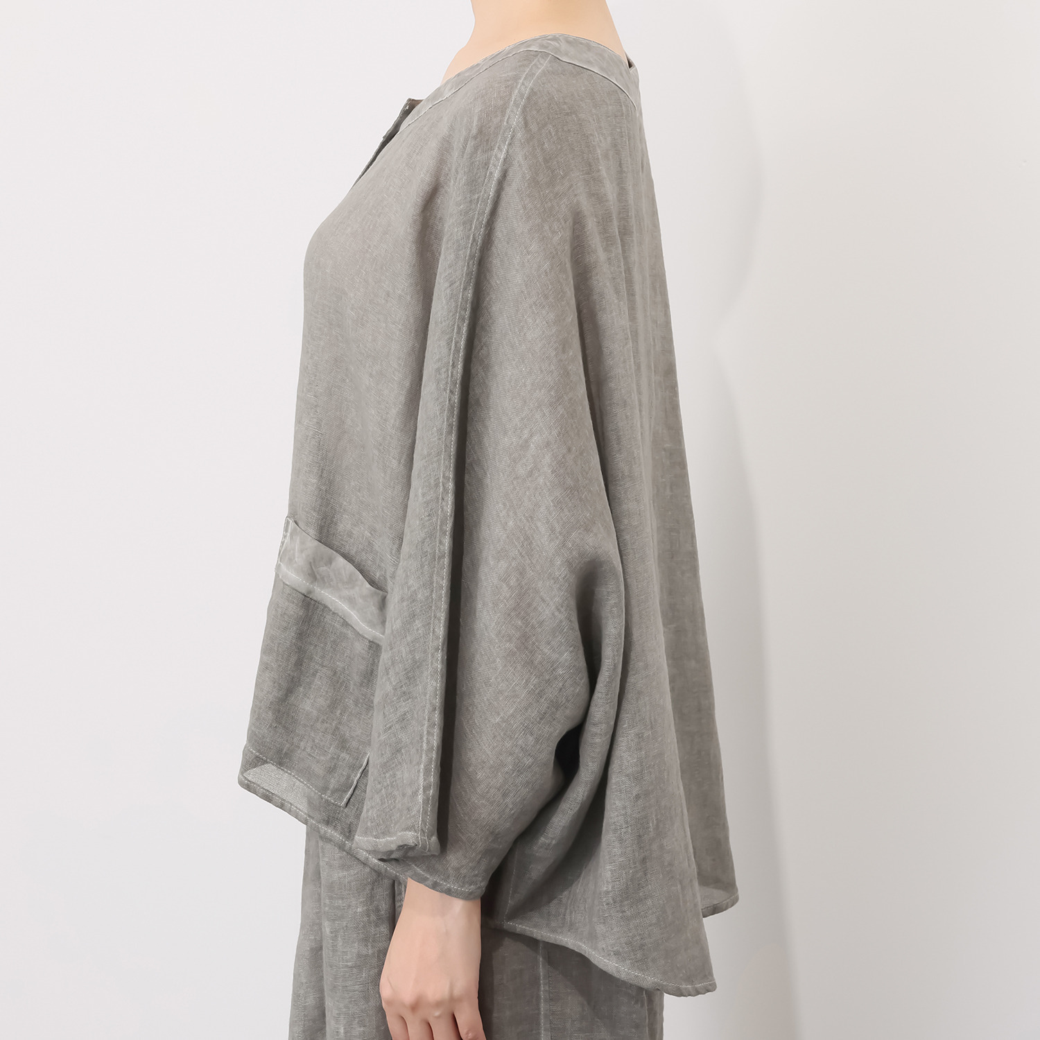 ベルポニー 顔料製品染め ドルマンスリーブ デザインカーディガン