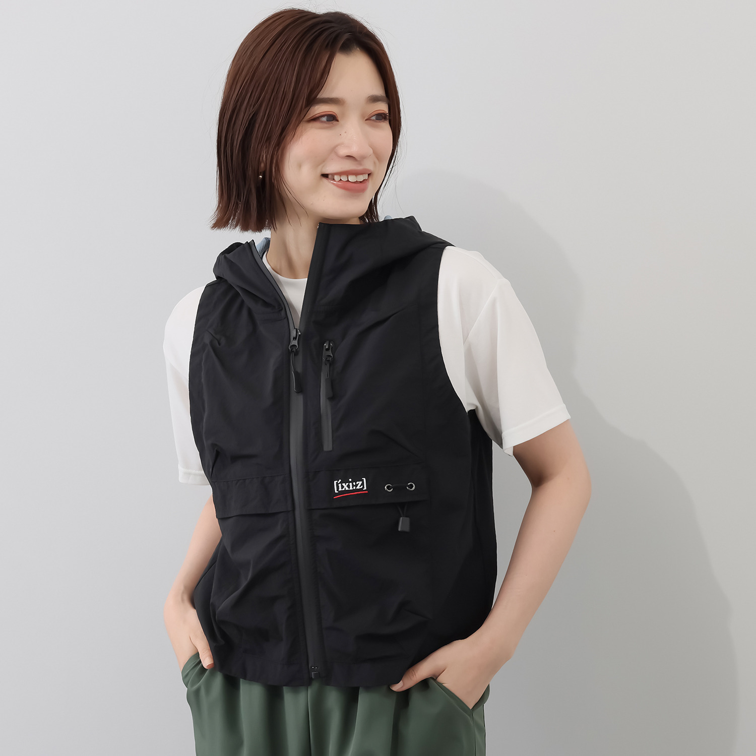 イクシーズ はっ水・ＵＶカット ミリタリー フーディーベスト