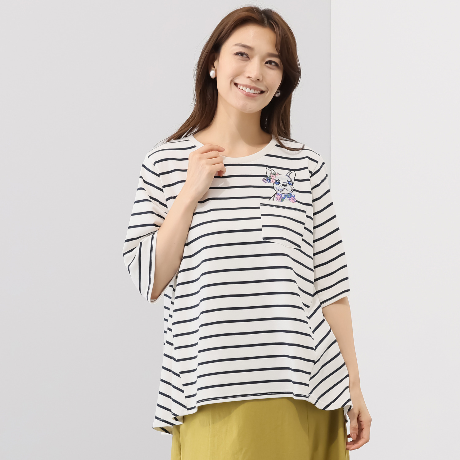 スカラー アニマル刺しゅう Ｔシャツ