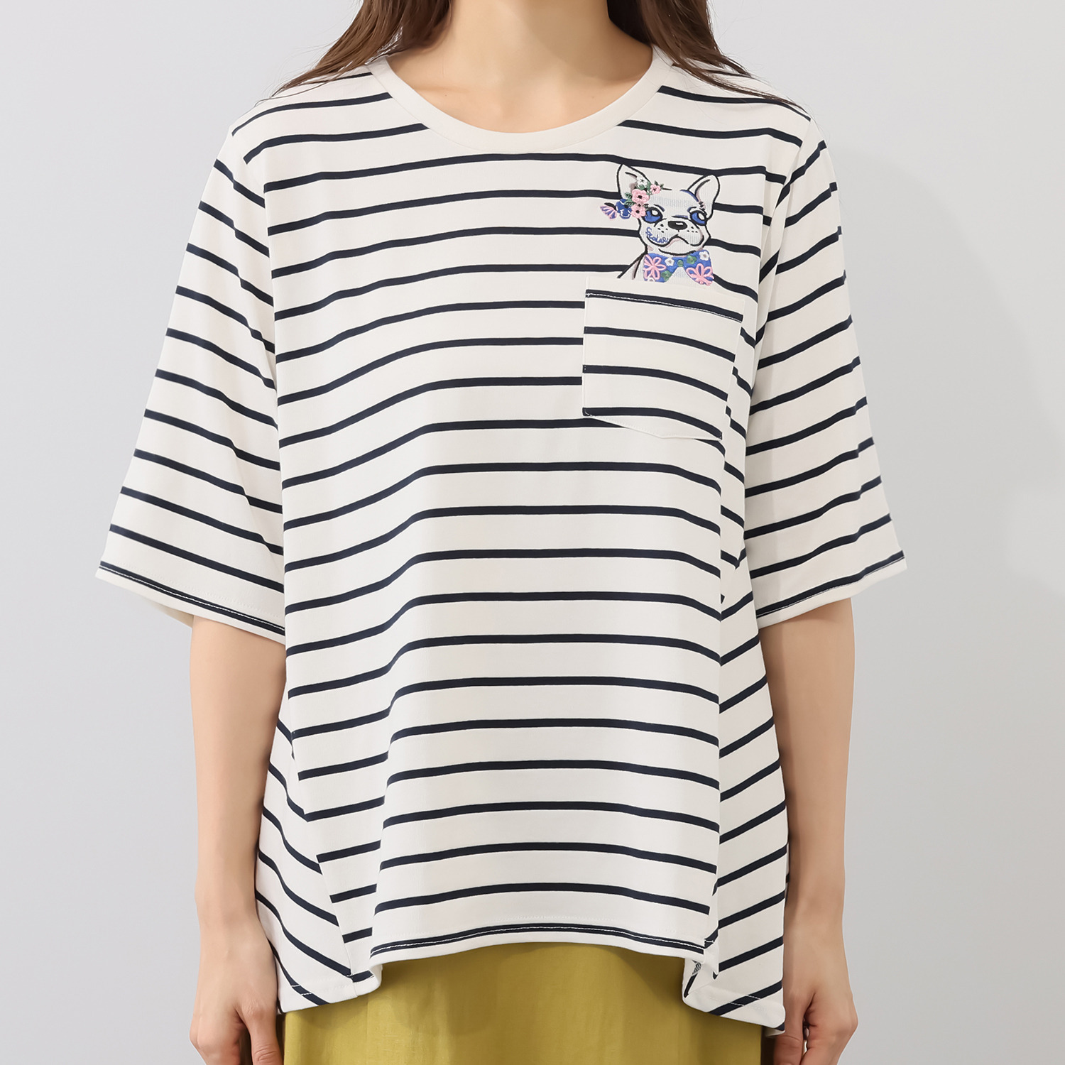 スカラー アニマル刺しゅう Ｔシャツ