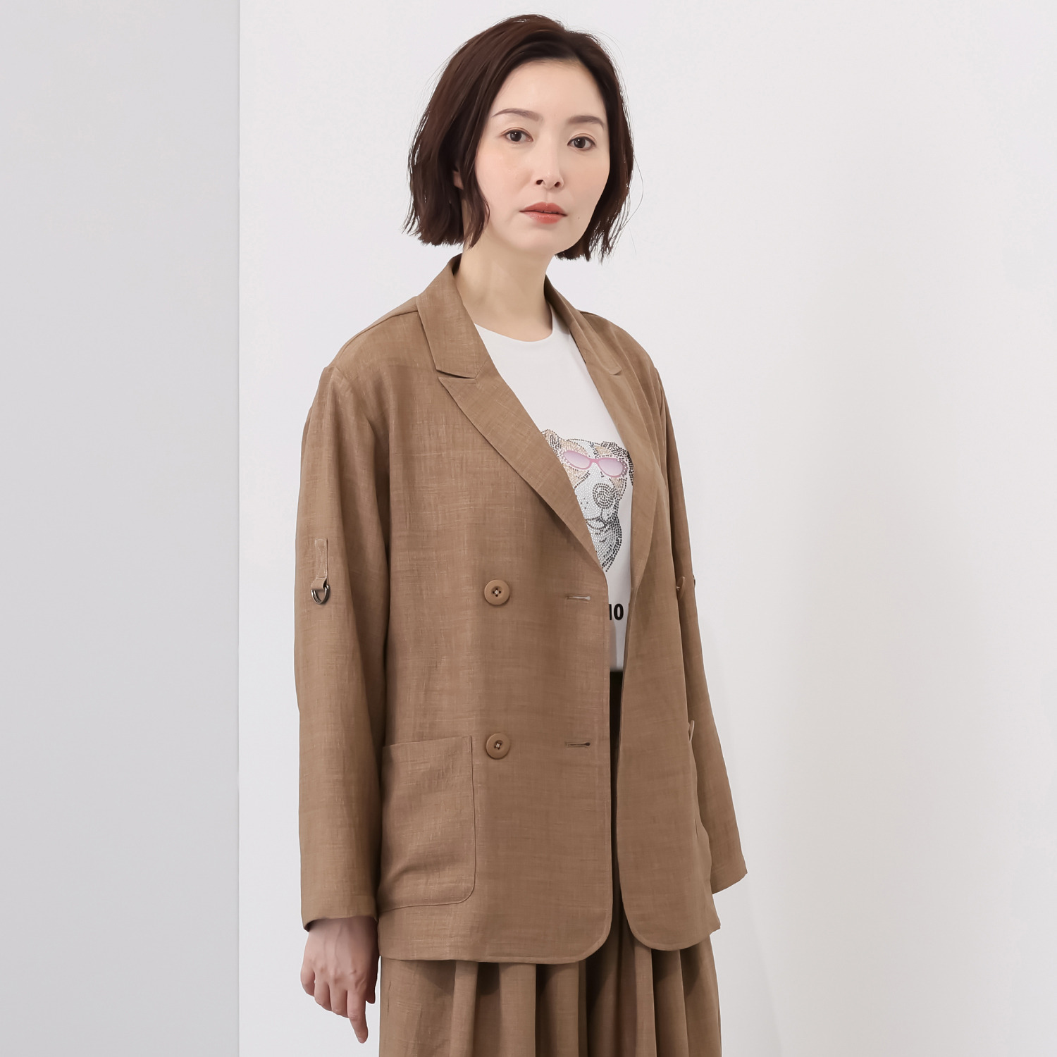 ラブソル ロールアップ カーディガンジャケット