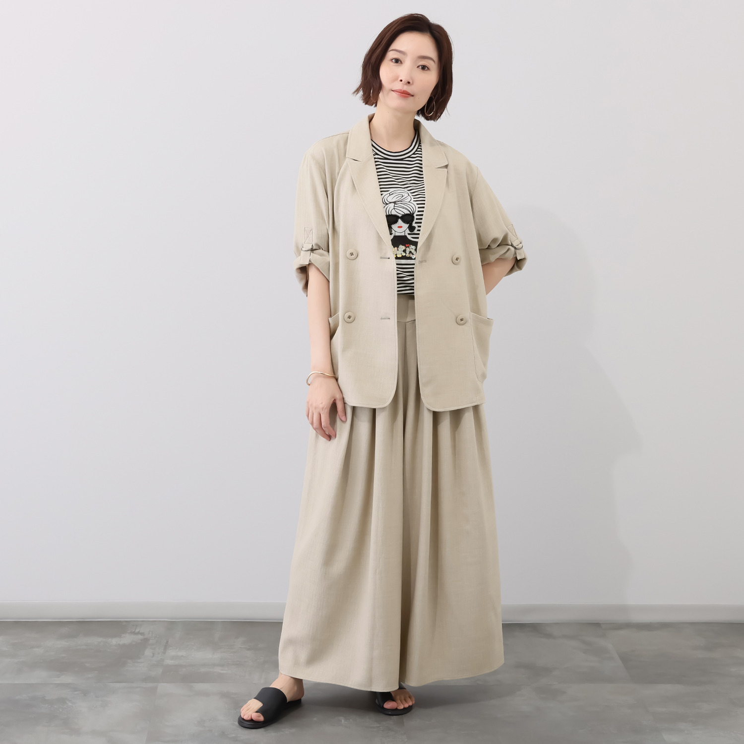 ラブソル ロールアップ カーディガンジャケット