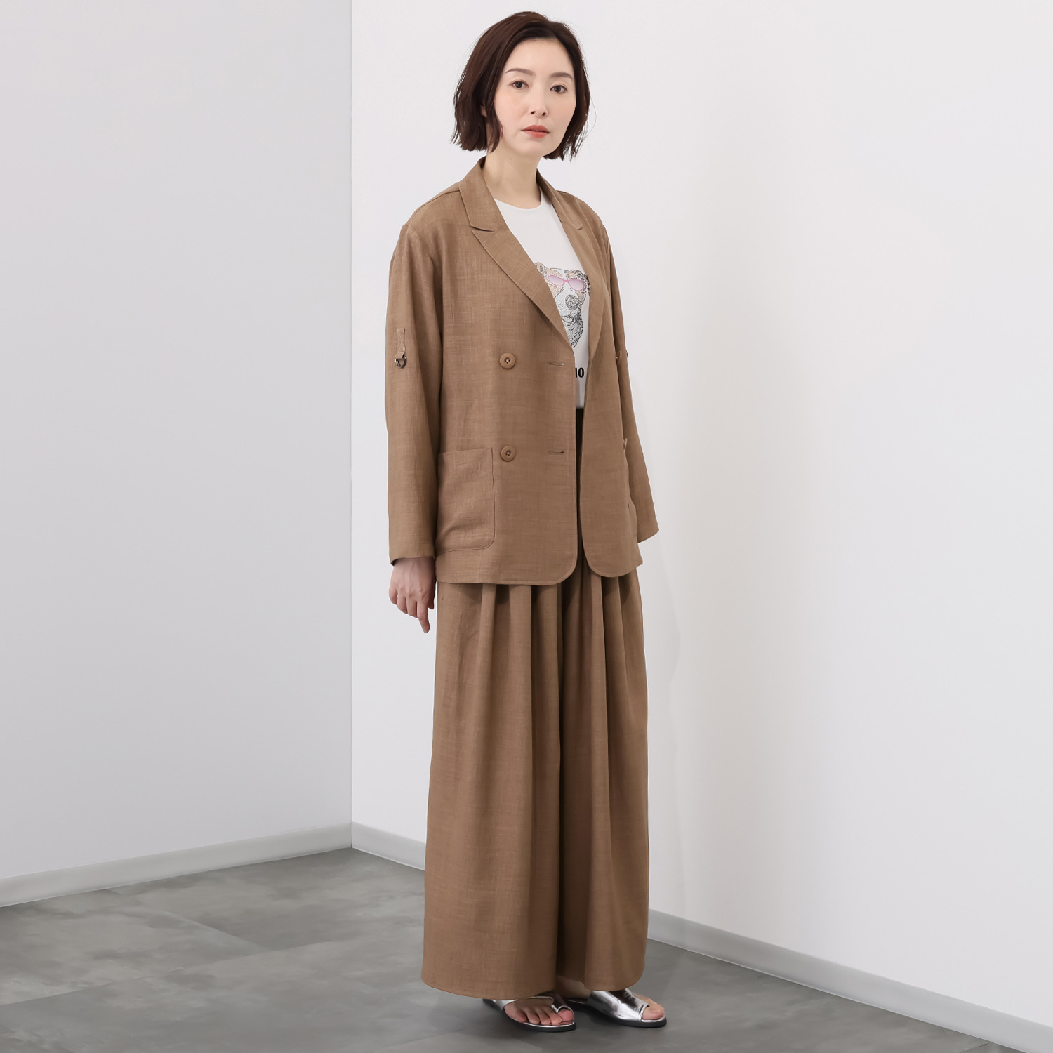 ラブソル ロールアップ カーディガンジャケット