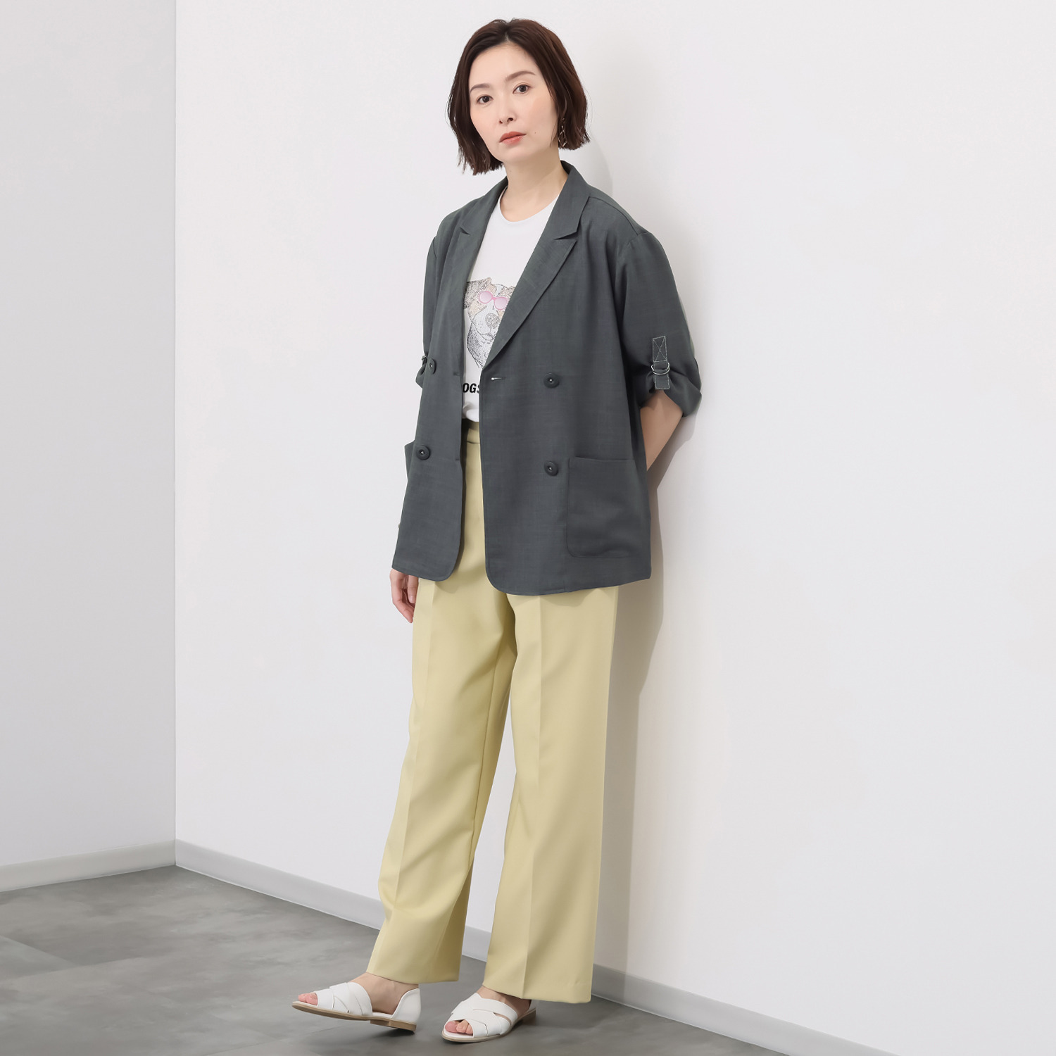 ラブソル ロールアップ カーディガンジャケット