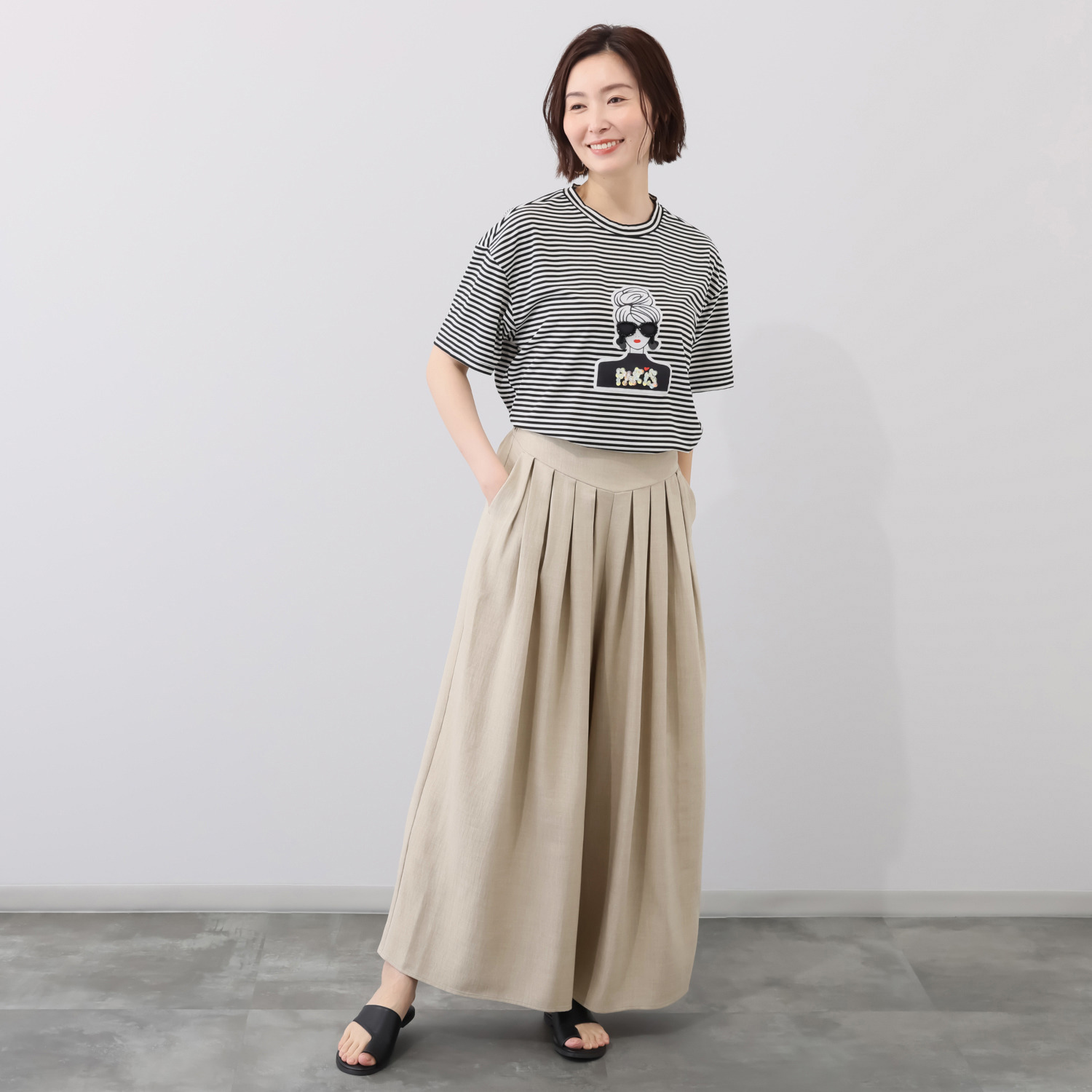 ラブソル フレアー イージーワイドパンツ