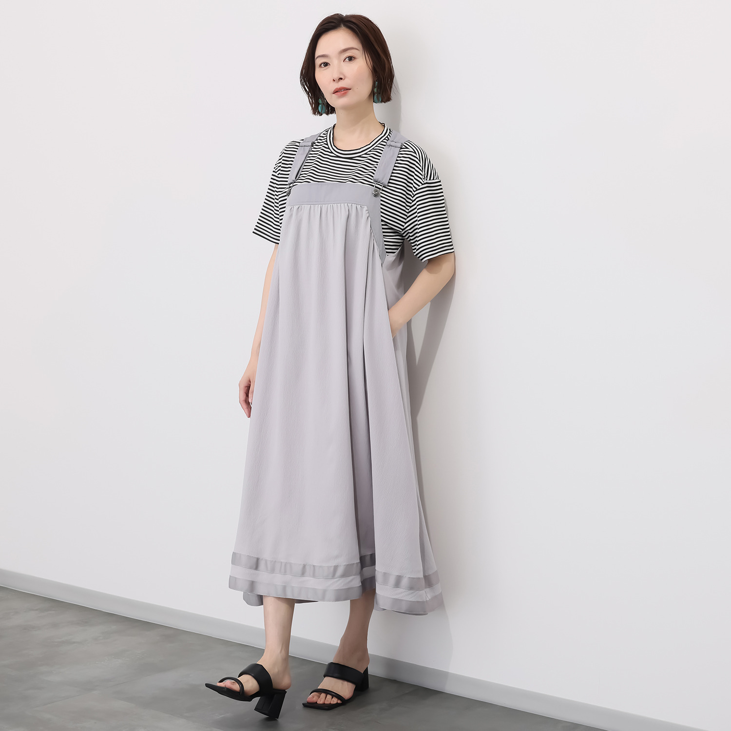 ラブソル グログランテープ アクセント ジャンパースカート